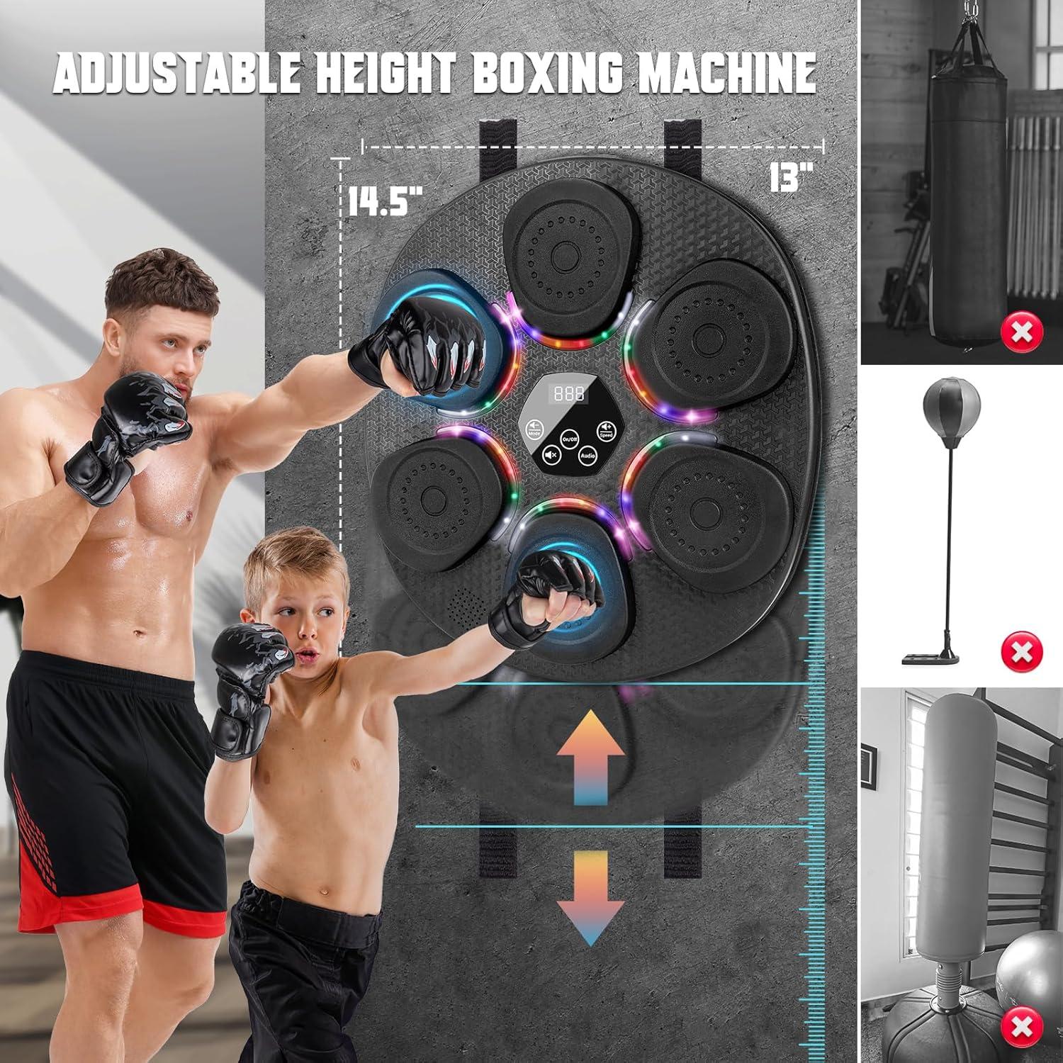 Máquina de Boxeo Musical OPDEKEHA Bluetooth con Guantes y 9 Modos