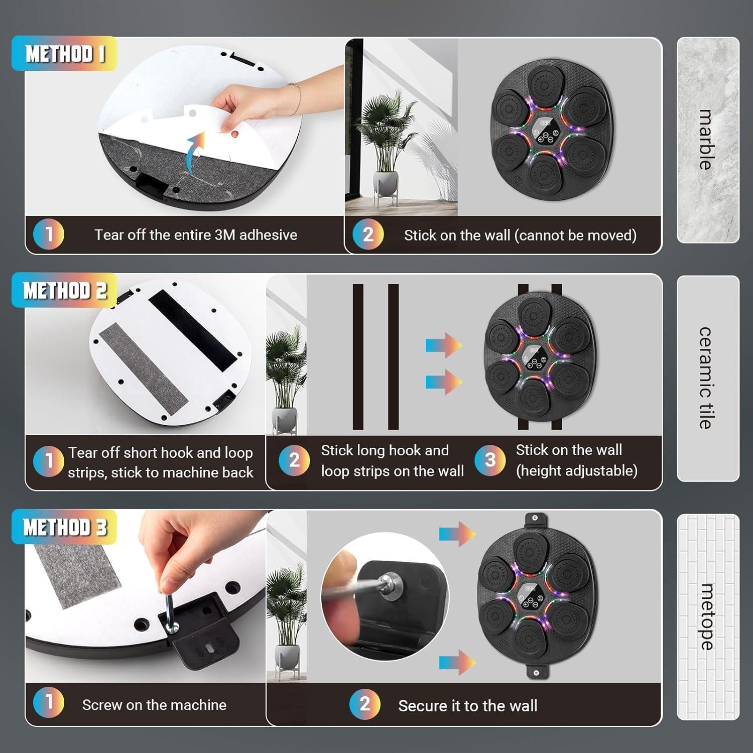 Máquina de Boxeo Musical OPDEKEHA Bluetooth con Guantes y 9 Modos