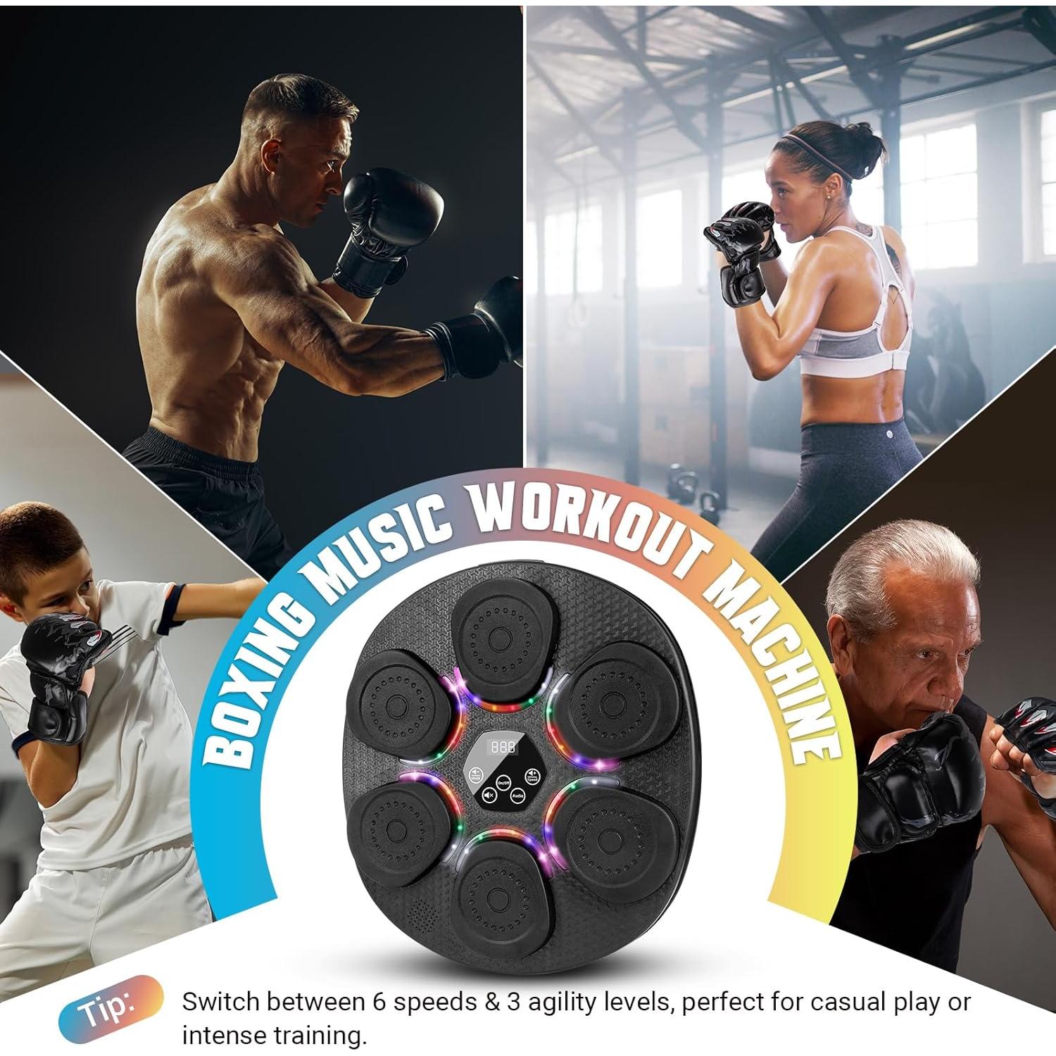 Máquina de Boxeo Musical OPDEKEHA Bluetooth con Guantes y 9 Modos