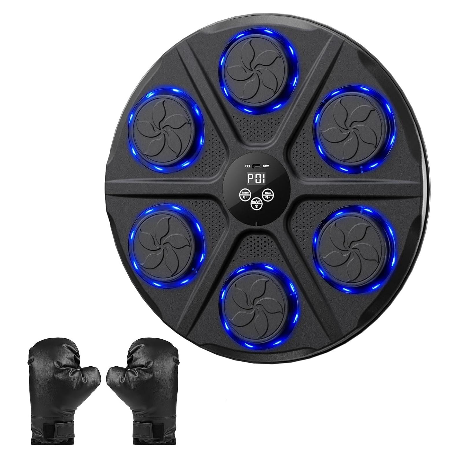 Máquina de Boxeo Musical Mileonaim hj-x con Guantes, 12 Modos