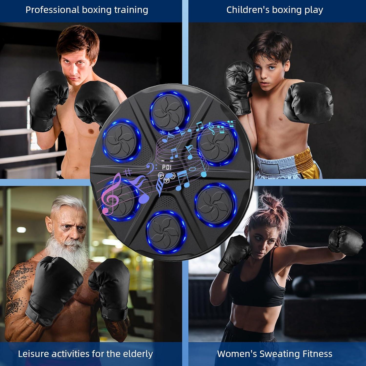 Máquina de Boxeo Musical Mileonaim hj-x con Guantes, 12 Modos