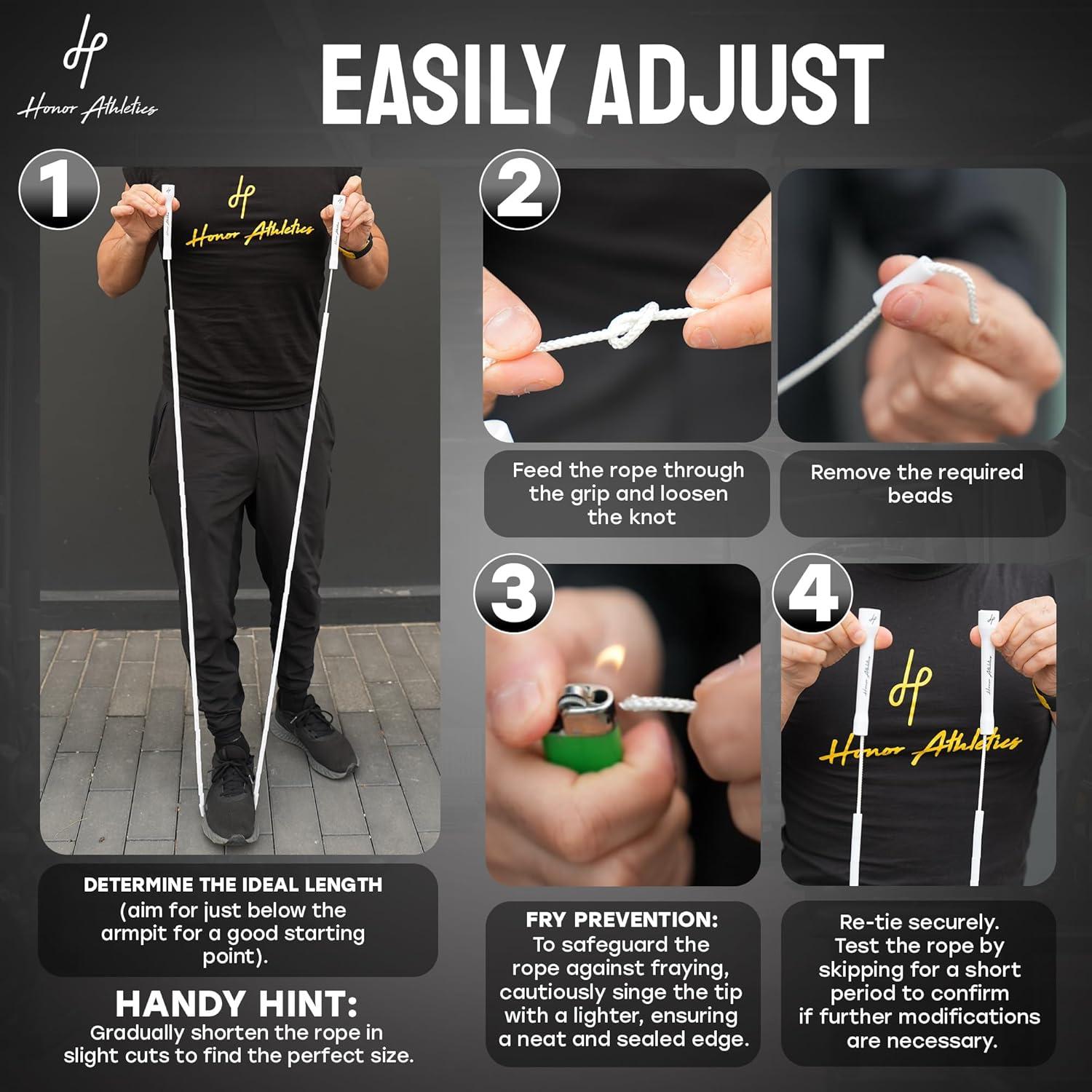 Cuerda de Salto Honor Athletics 2.0 Ajustable 3.05m Negra