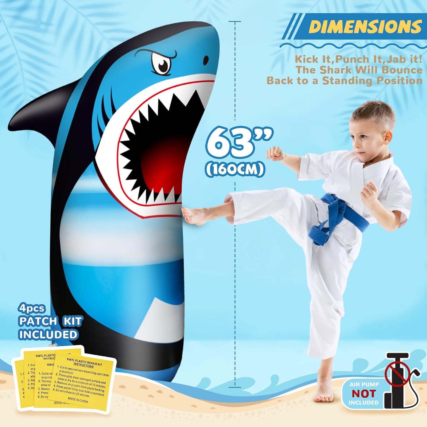 Bolsa de Golpes Inflable Tiburón JOY SPOT! 160 cm para Niños