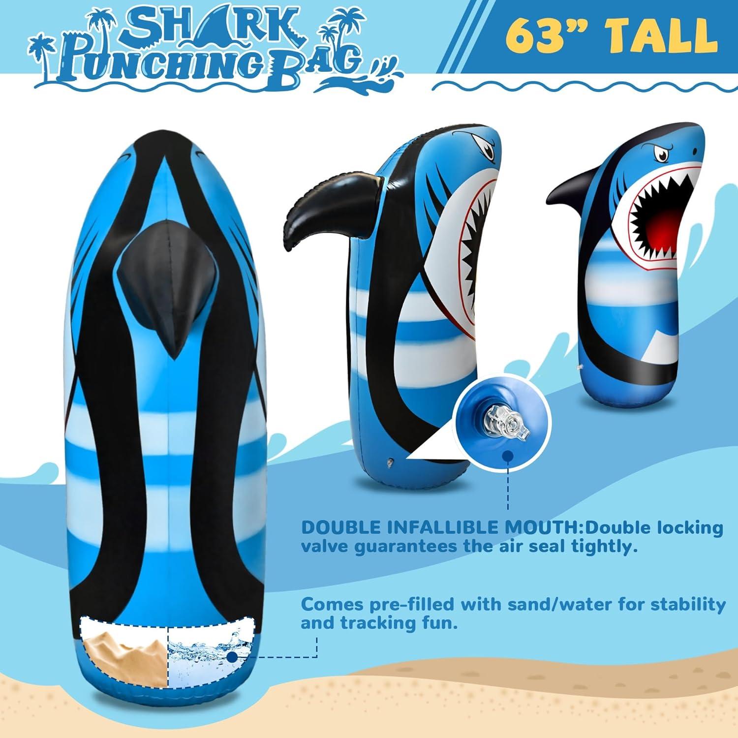 Bolsa de Golpes Inflable Tiburón JOY SPOT! 160 cm para Niños