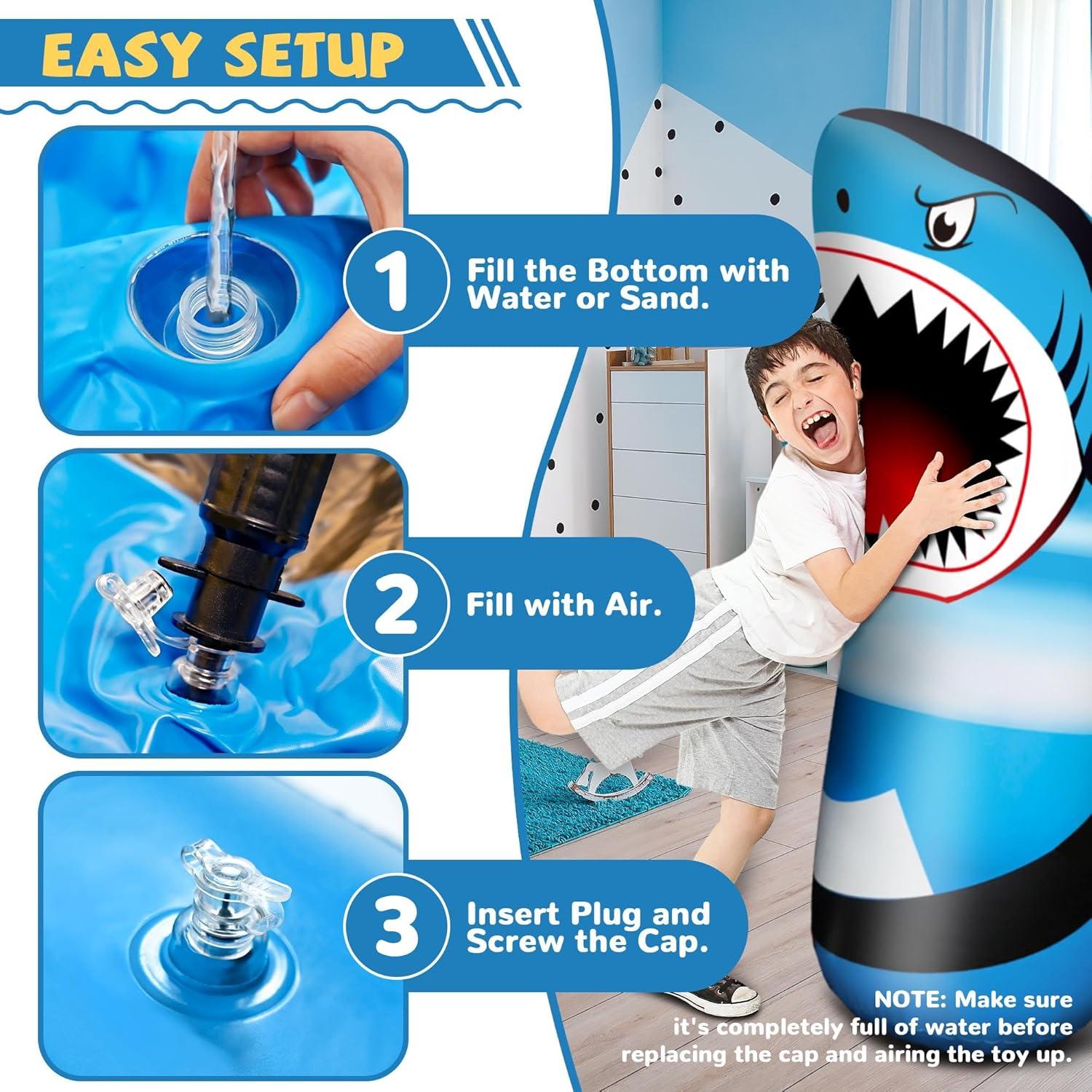 Bolsa de Golpes Inflable Tiburón JOY SPOT! 160 cm para Niños