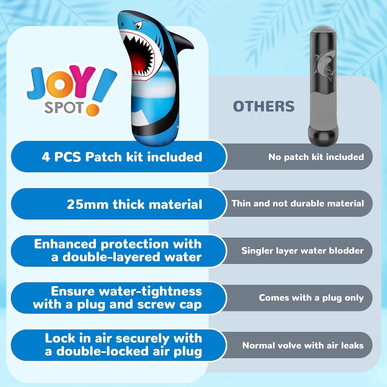 Bolsa de Golpes Inflable Tiburón JOY SPOT! 160 cm para Niños