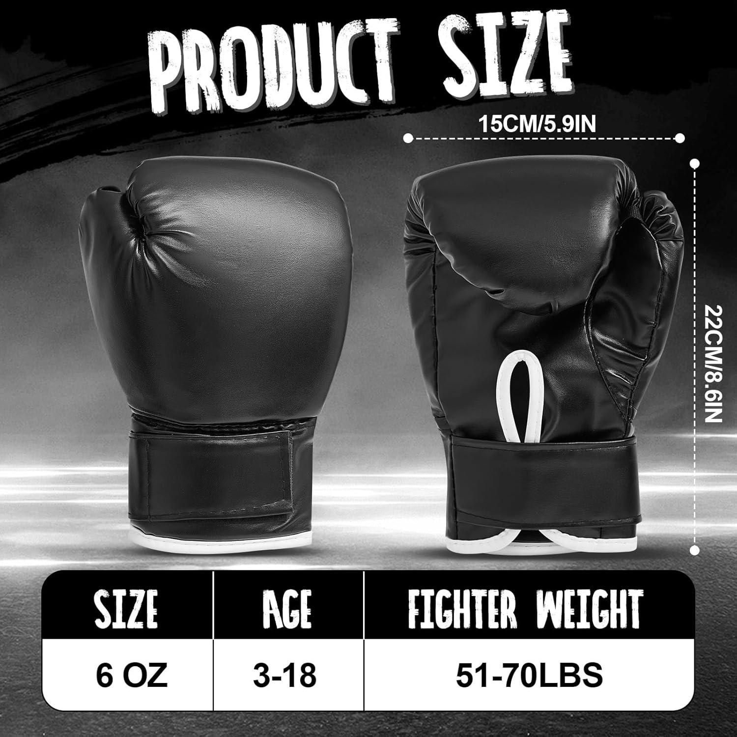 Guantes de Boxeo VercanMonth 6 oz para Niños 2 Pares Entrenamiento
