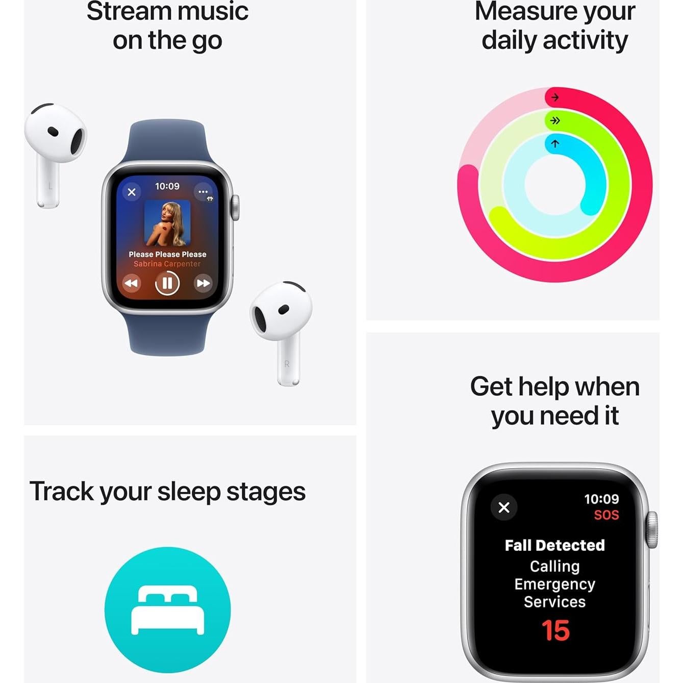 Apple Watch SE 2ª Gen GPS 44mm Aluminio Plateado Fitness