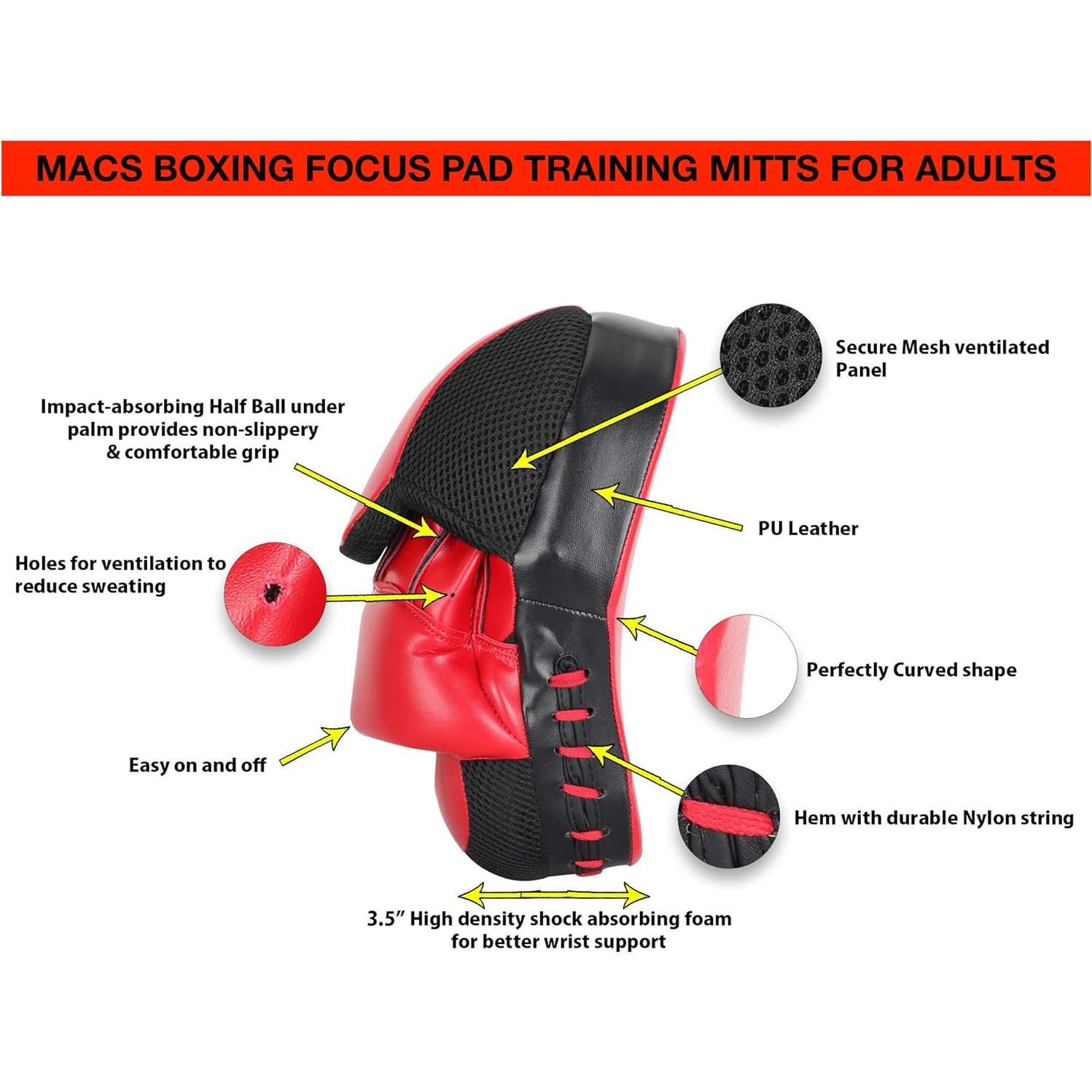Guantes de Enfoque MACS para Boxeo y Kickboxing Unisex