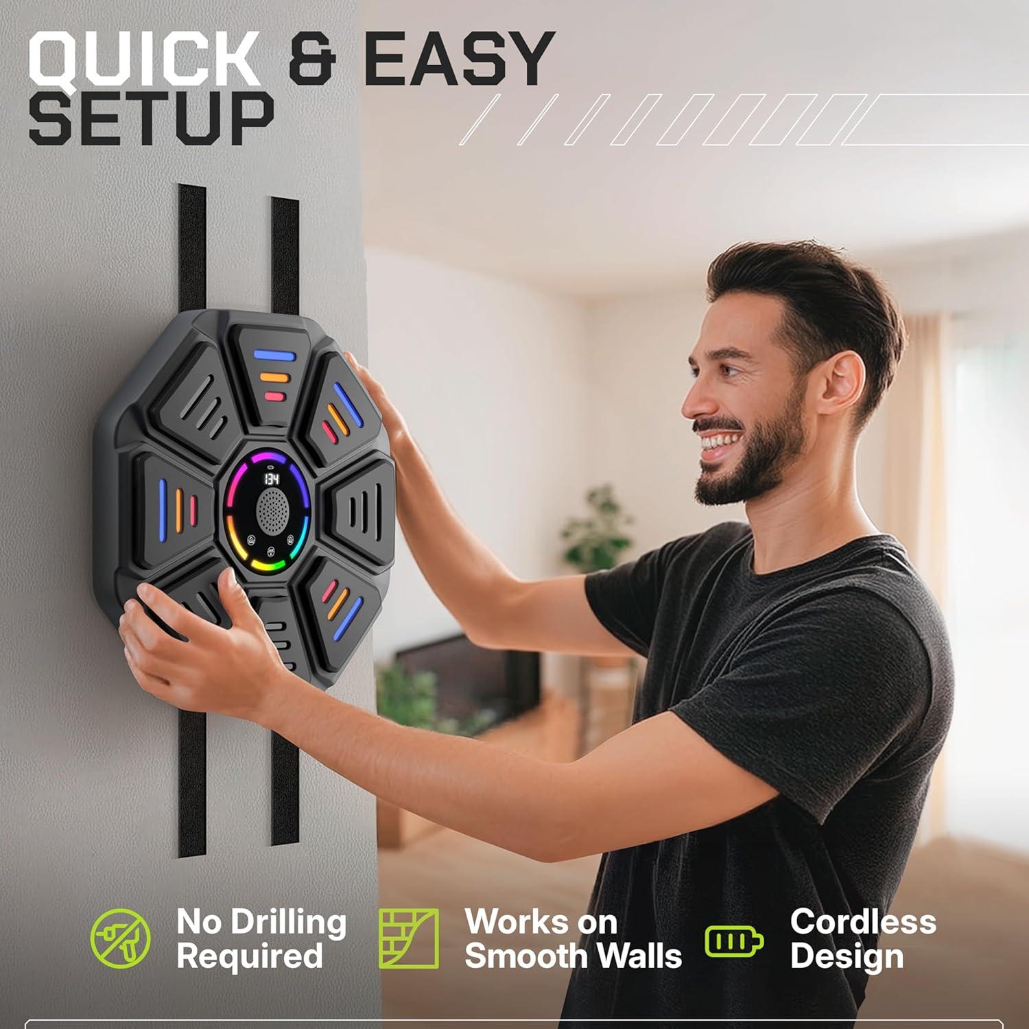 Máquina de Boxeo Musical PulseGear QB10 con Guantes y LED