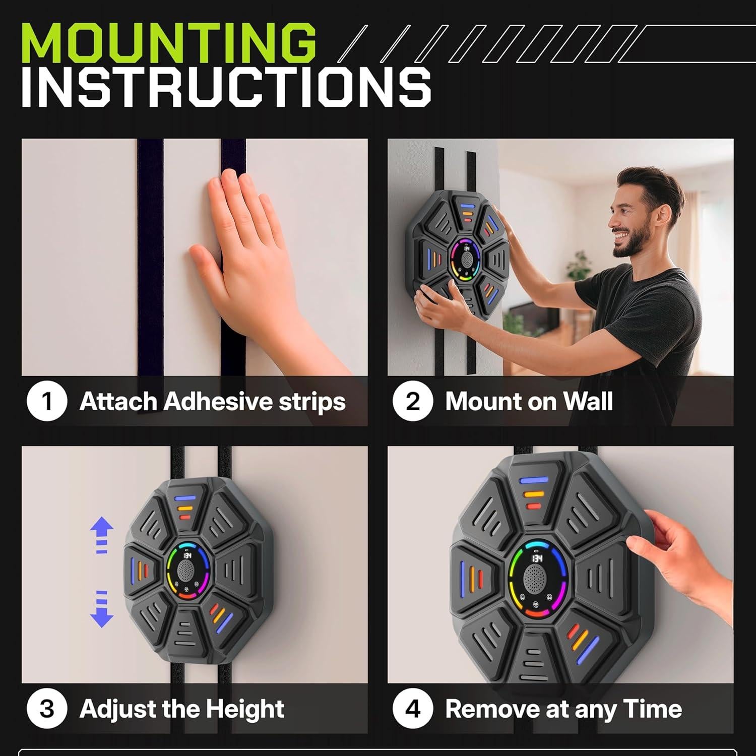 Máquina de Boxeo Musical PulseGear QB10 con Guantes y LED