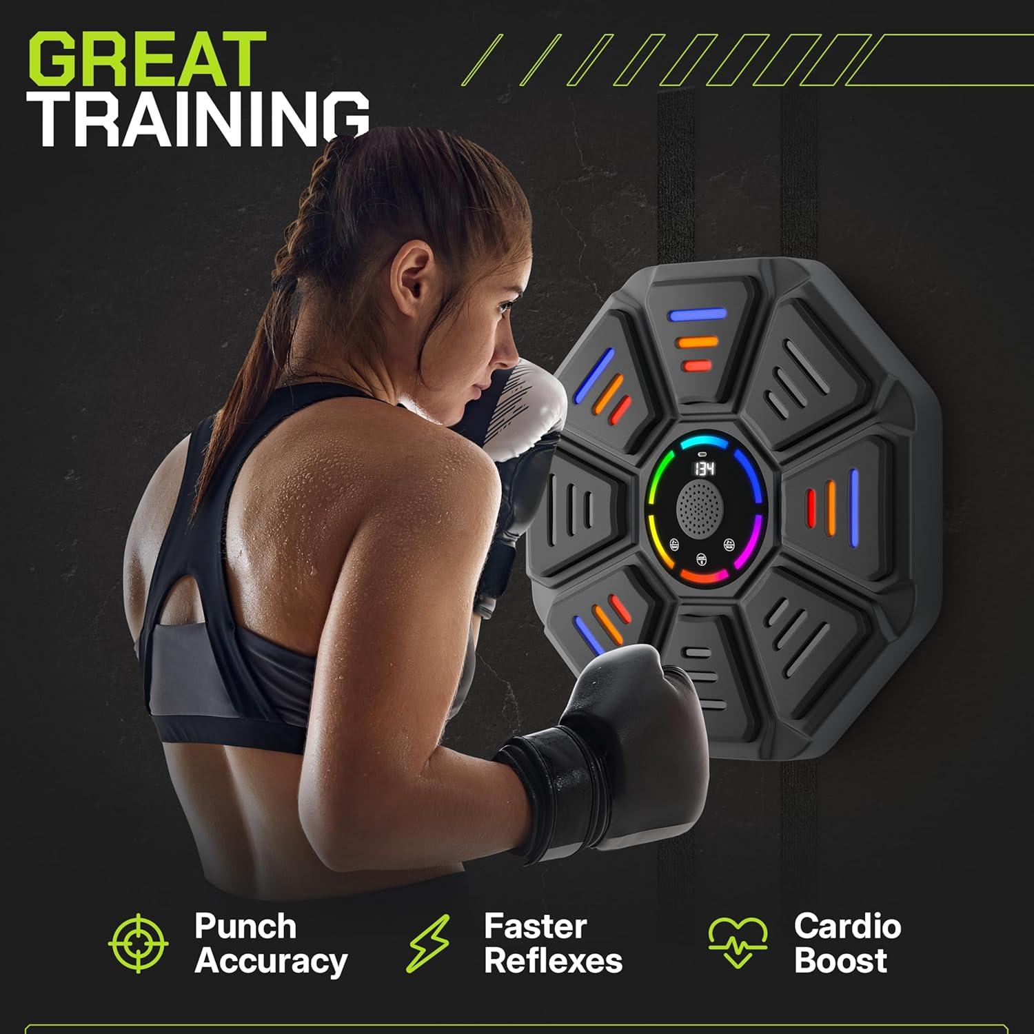 Máquina de Boxeo Musical PulseGear QB10 con Guantes y LED