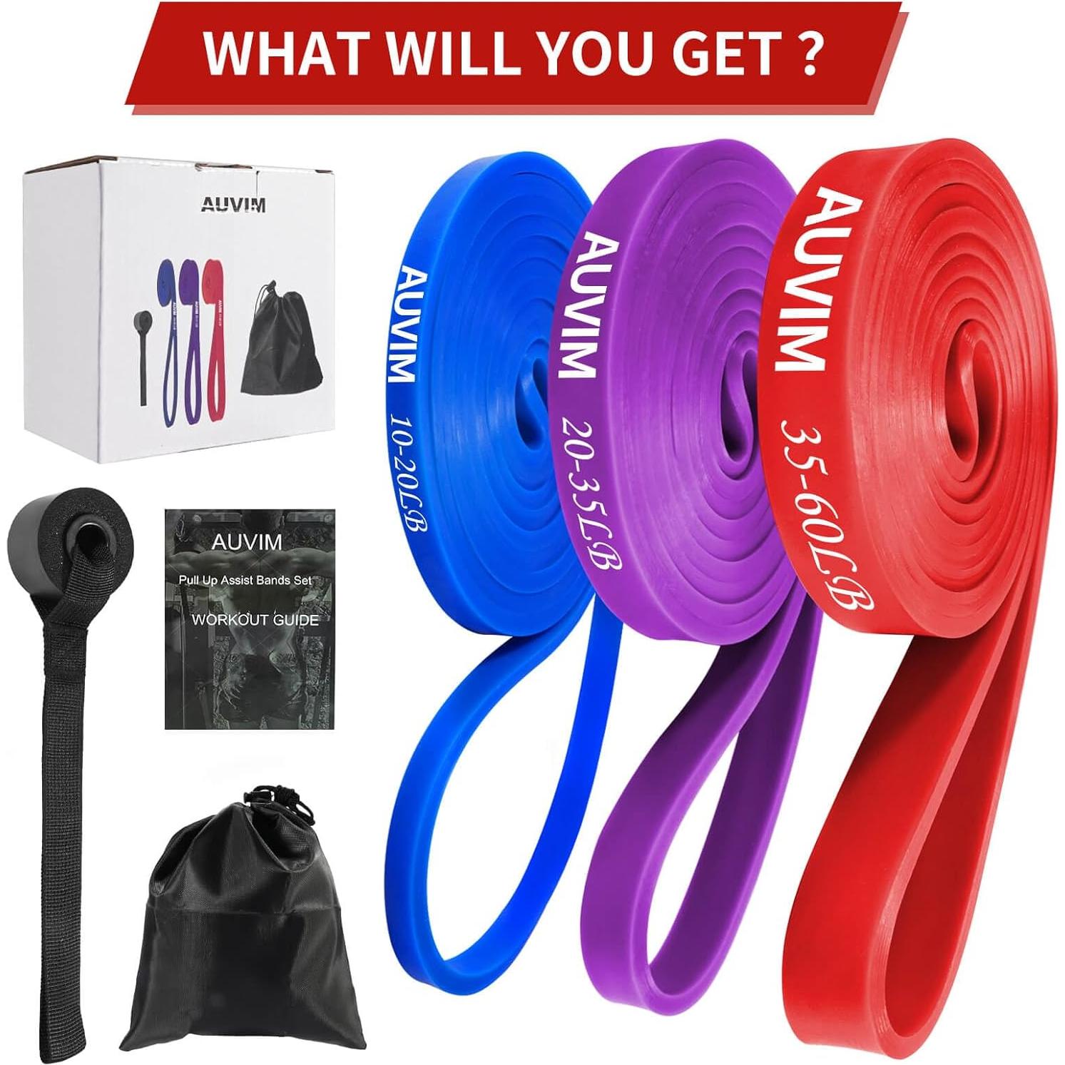 Juego de Bandas de Resistencia AUVIM 3 Niveles para Ejercicio