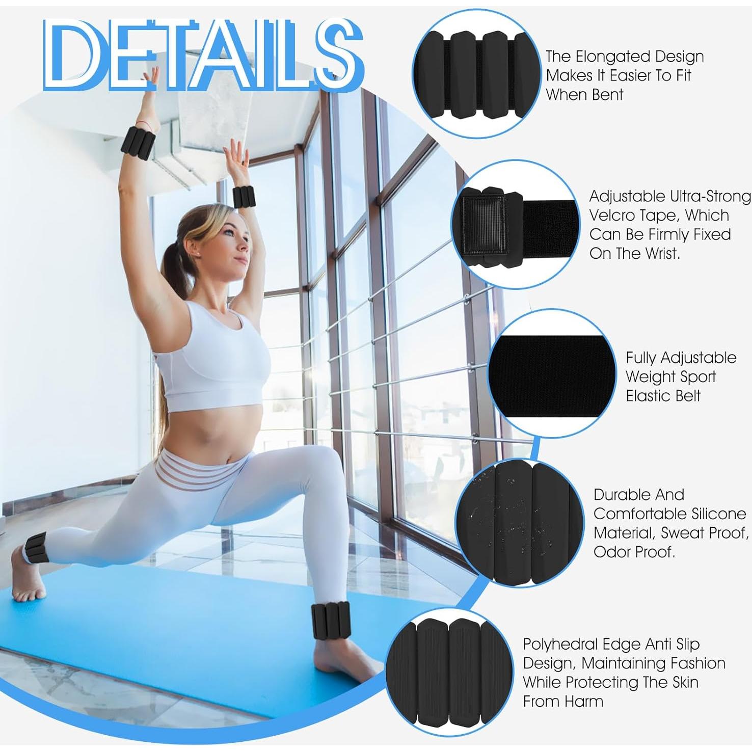 Conjunto de Pesas Ajustables MXiiXM para Muñeca y Tobillo 0.9Kg