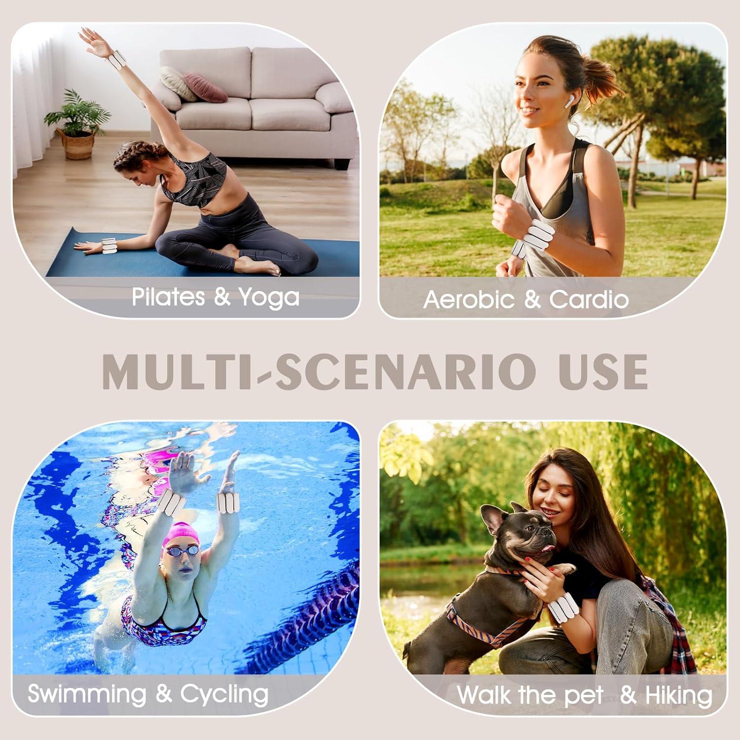 Pesas de Muñeca Grednfhat 0.9 kg Ajustables para Fitness