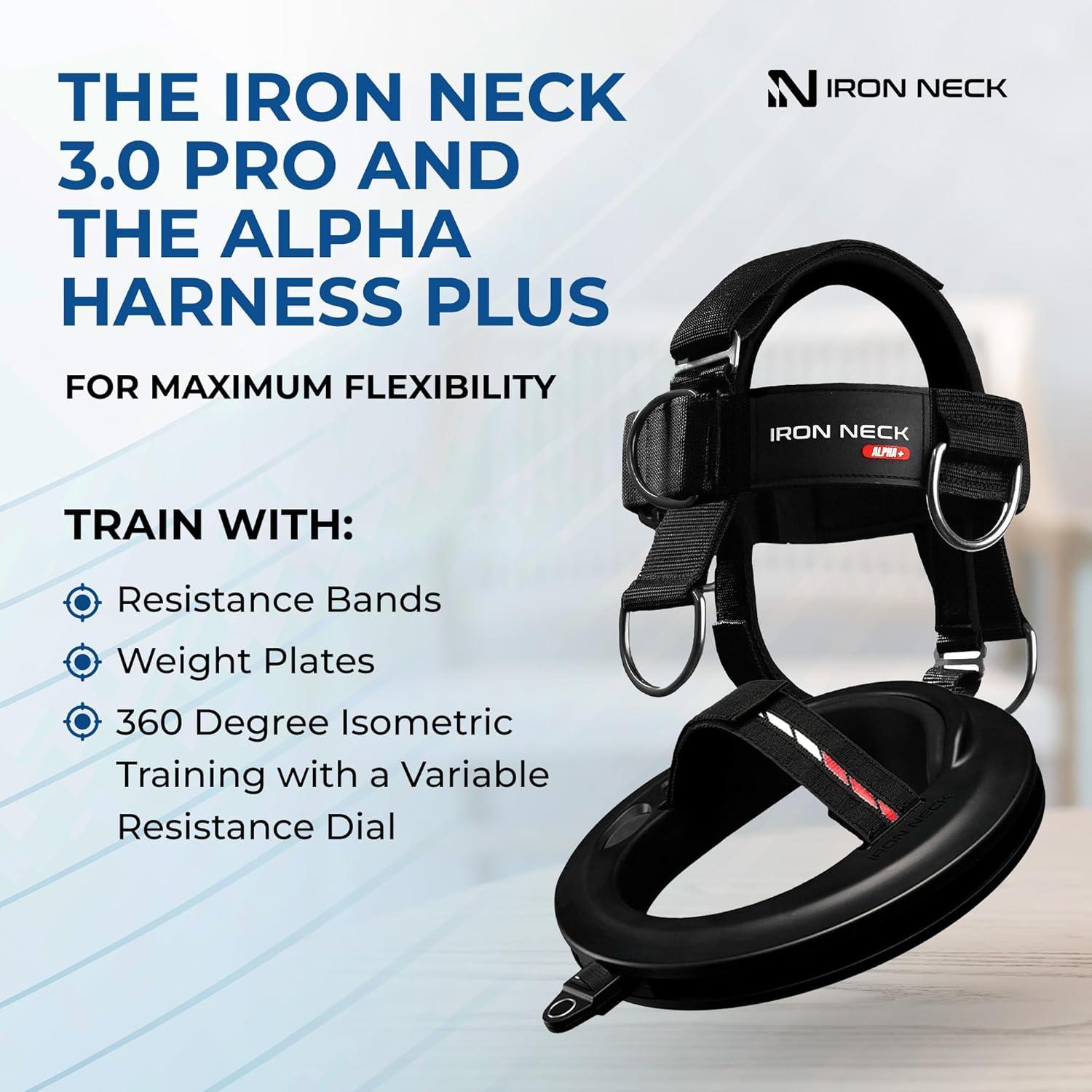 Entrenador de Cuello Iron Neck 3.0 Pro + Arnés Alpha Plus