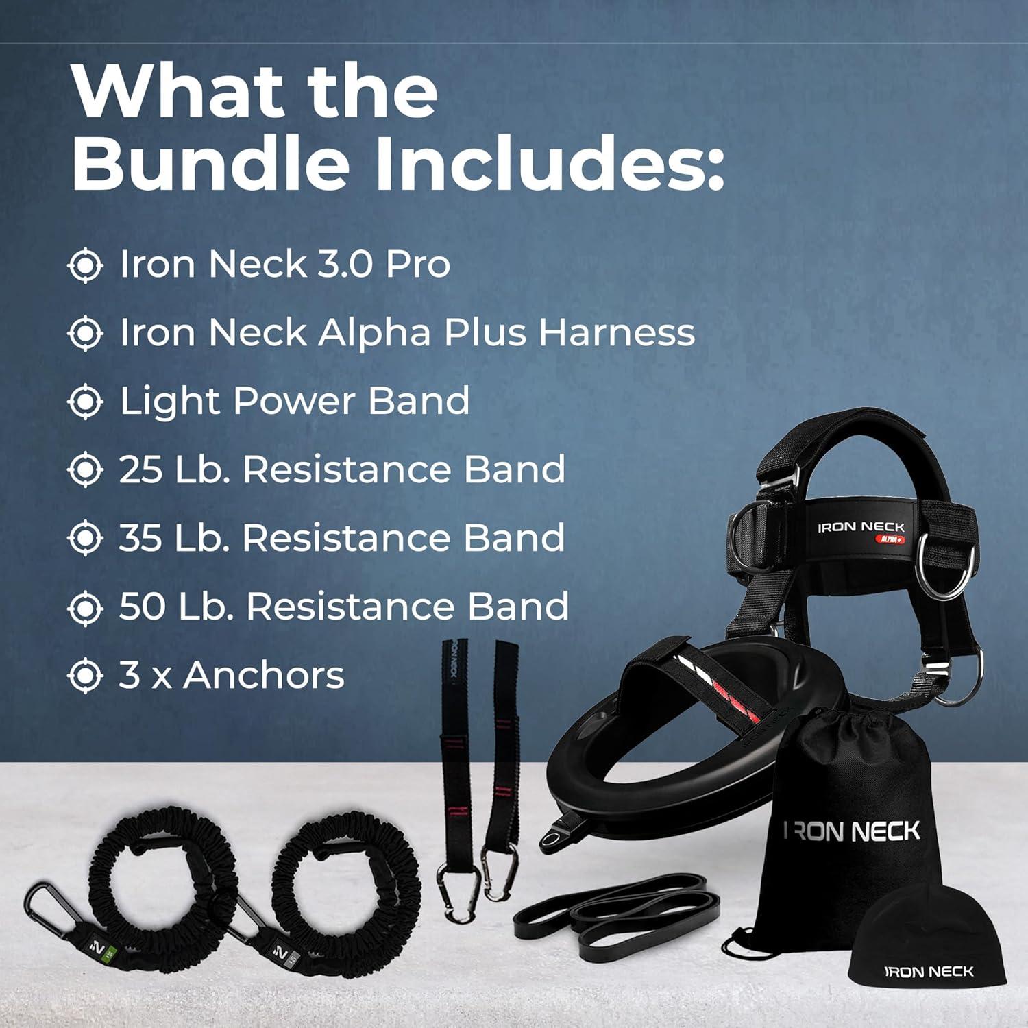 Entrenador de Cuello Iron Neck 3.0 Pro + Arnés Alpha Plus