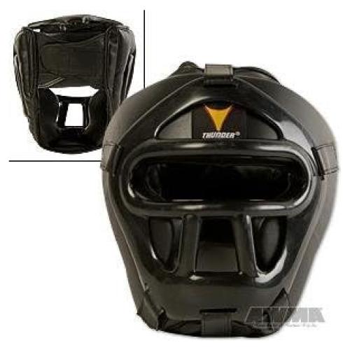 ProForce Thunder Vinilo Cabeza Guardar con Escudo Facial - Negro - Pequeño/Mediano