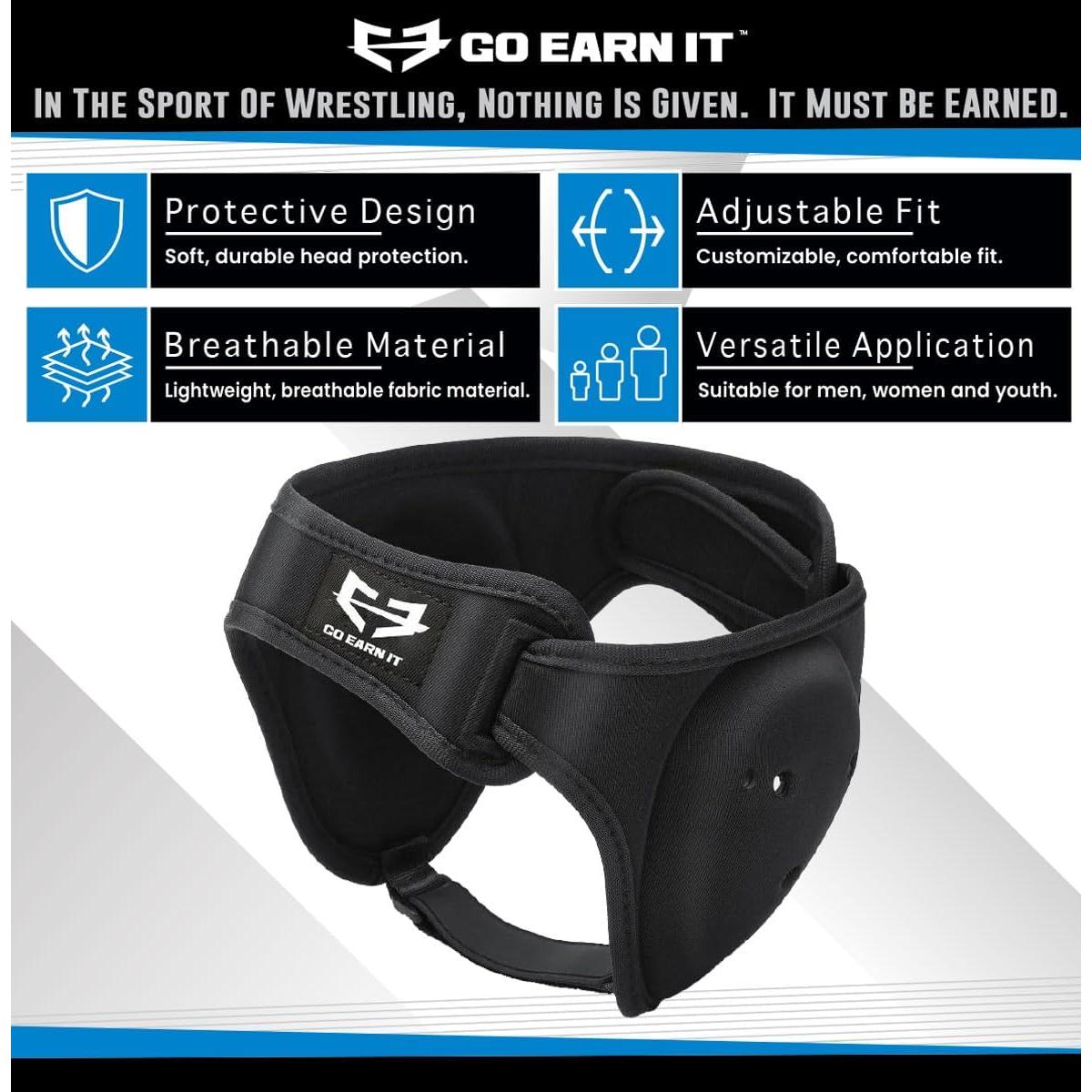 Headgear de Lucha Ajustable VE A GANARLO Negro Unisex