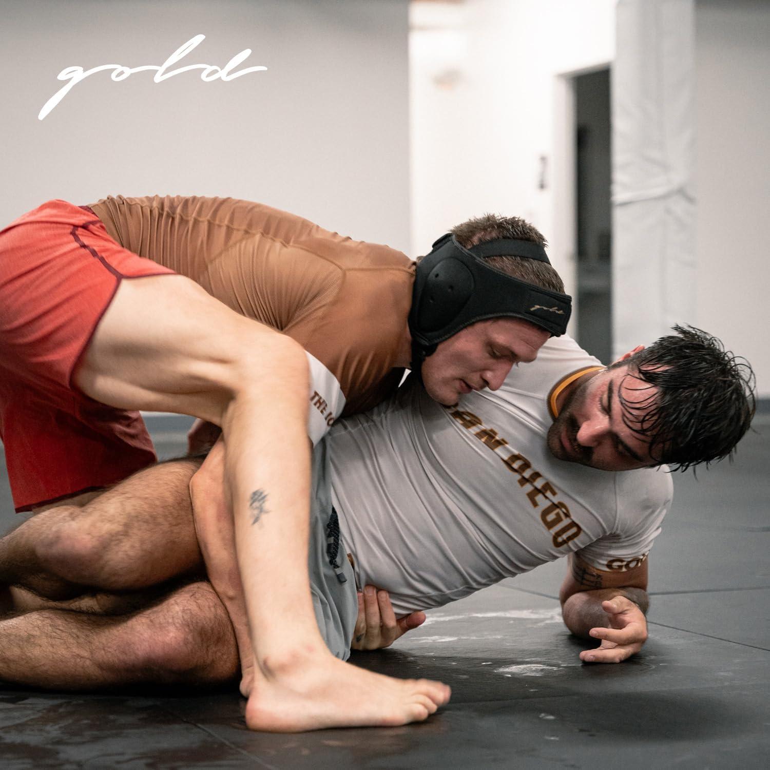 Cabezal Gold BJJ Protector de Oídos Ajustable para Jiu Jitsu