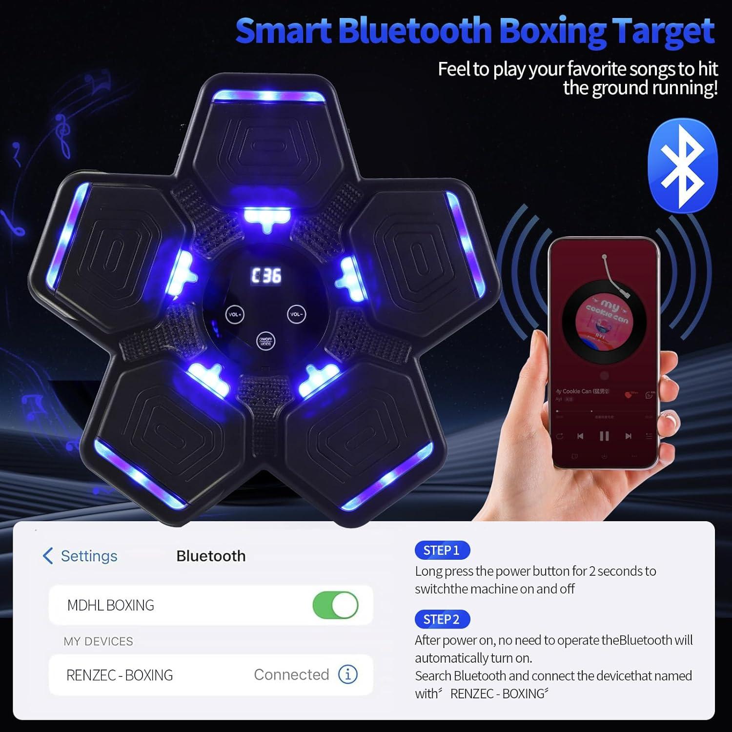 Máquina de Boxeo Musical renZEC QBJ-22 con Bluetooth y Guantes