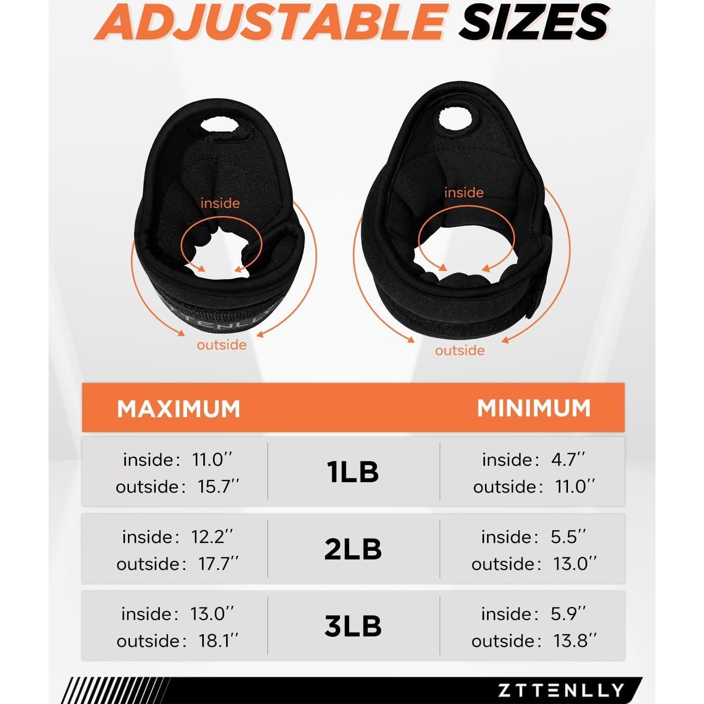 Pesas de Muñeca Ajustables ZTTENLLY 0.45kg - 1lb x 2