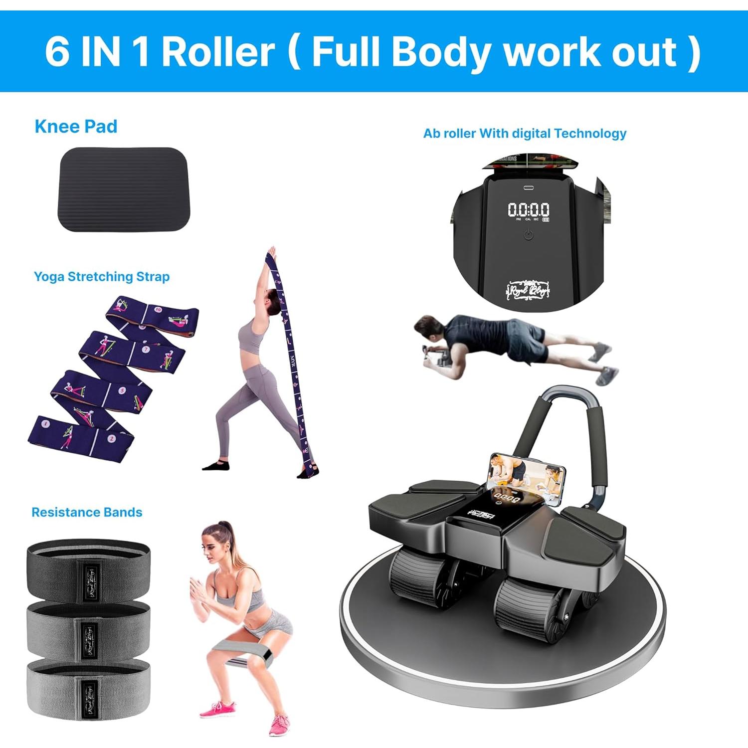 Máquina de Ejercicio Abdominal Royal Blaze + Bandas Resistencia