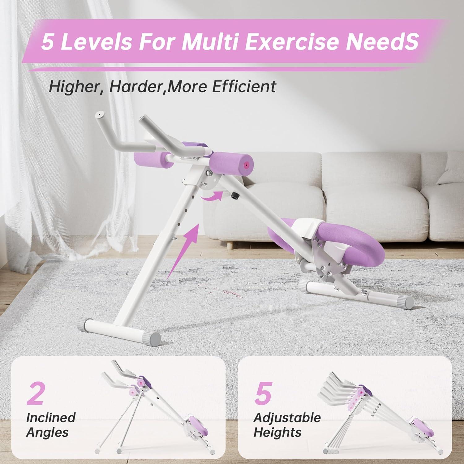 Máquina de Abdominales Seanleecore Ajustable con Monitor LCD