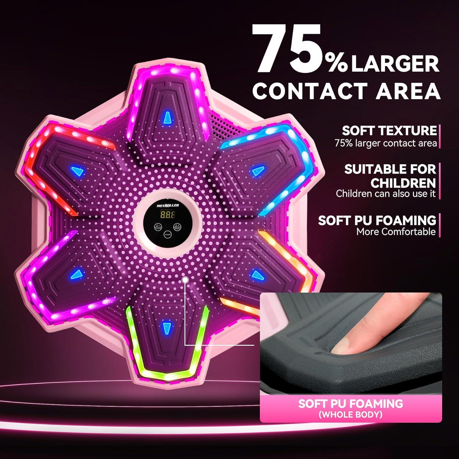 Máquina de Boxeo Musical METROLLER MBX-09 Rosa con Guantes