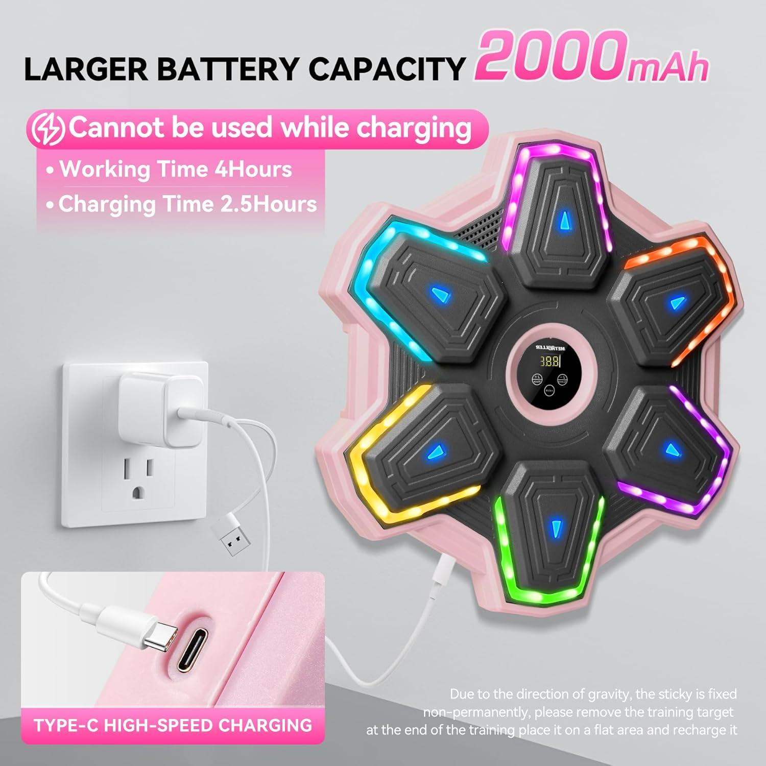 Máquina de Boxeo Musical METROLLER MBX-09 Rosa con Guantes