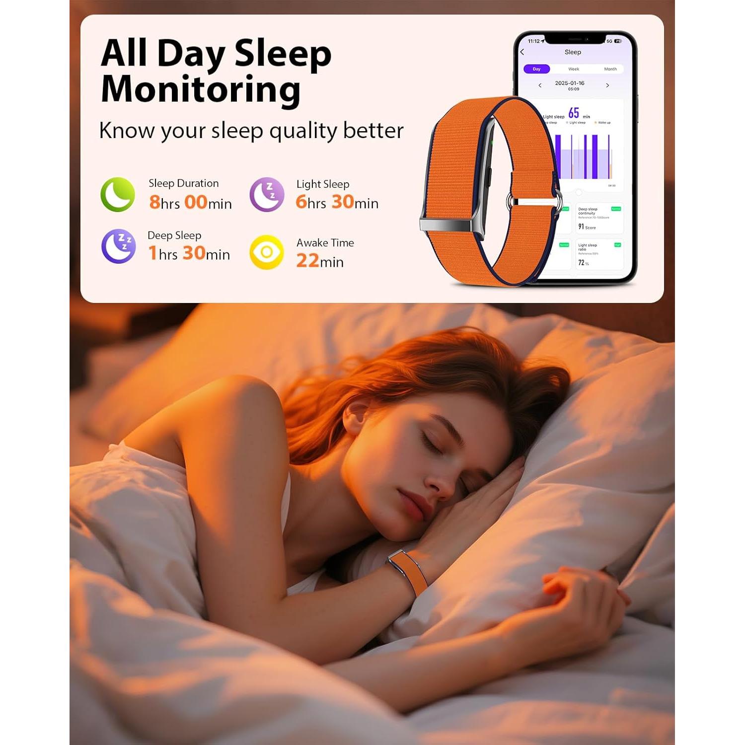 Pulsera Inteligente EGQINR con Monitoreo de Salud 24H