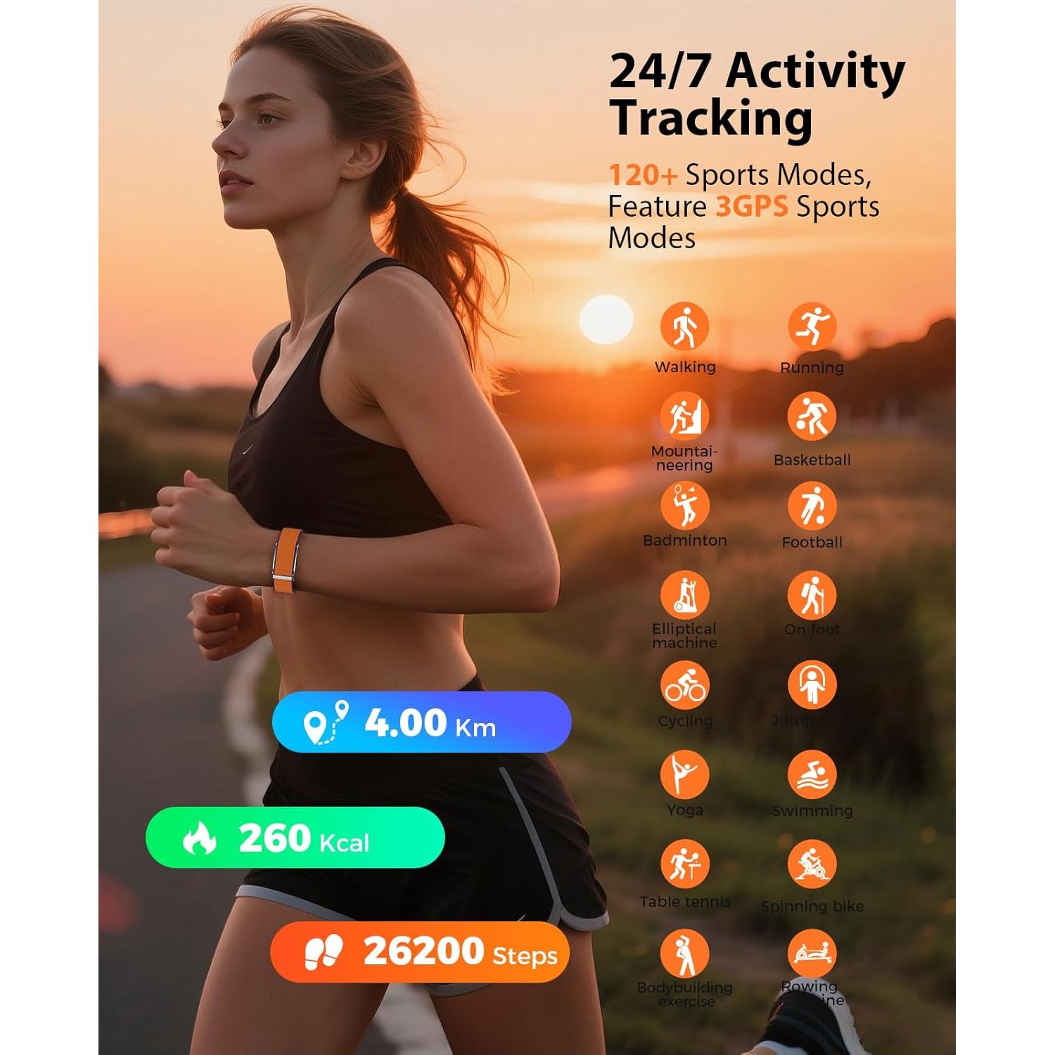 Pulsera Inteligente EGQINR con Monitoreo de Salud 24H