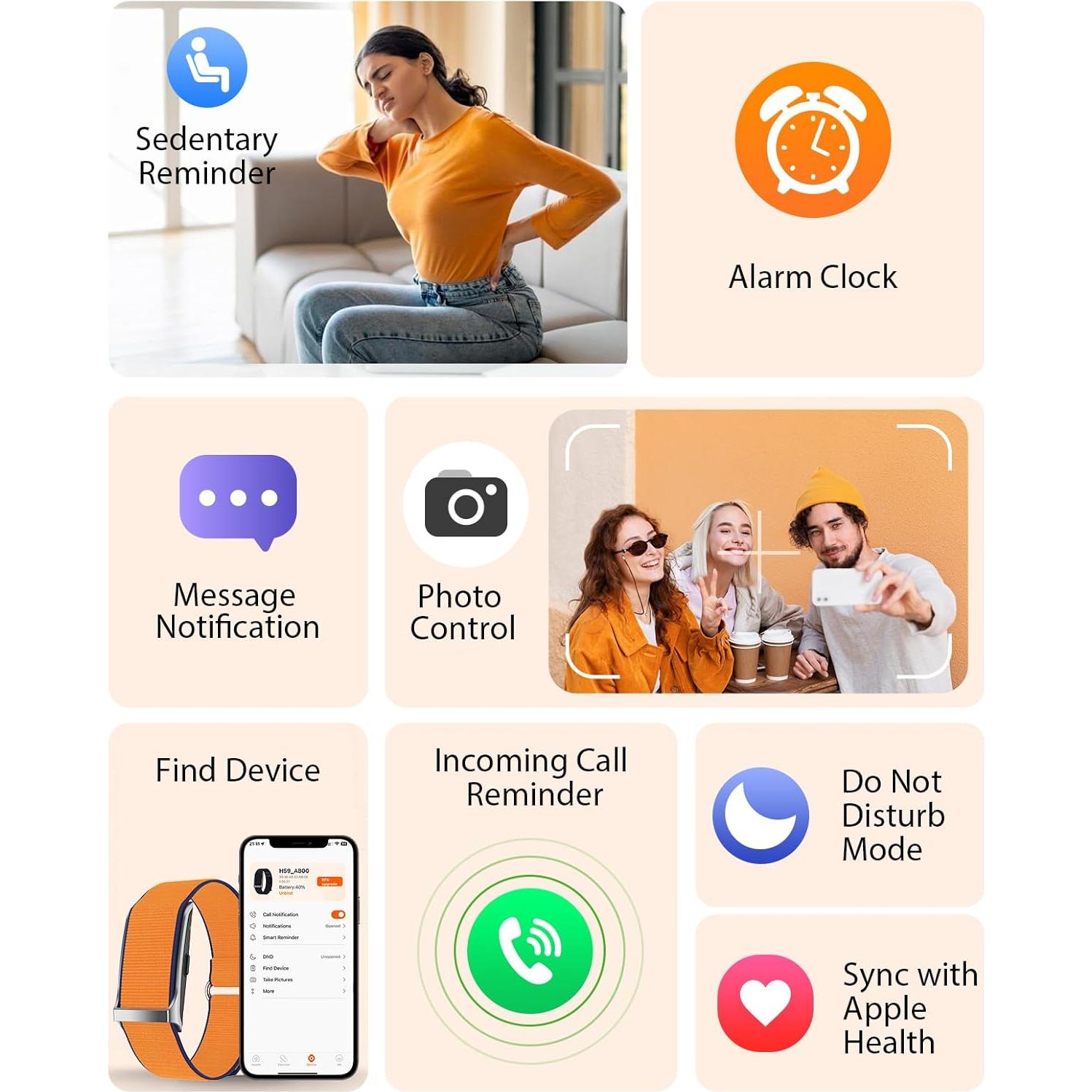 Pulsera Inteligente EGQINR con Monitoreo de Salud 24H