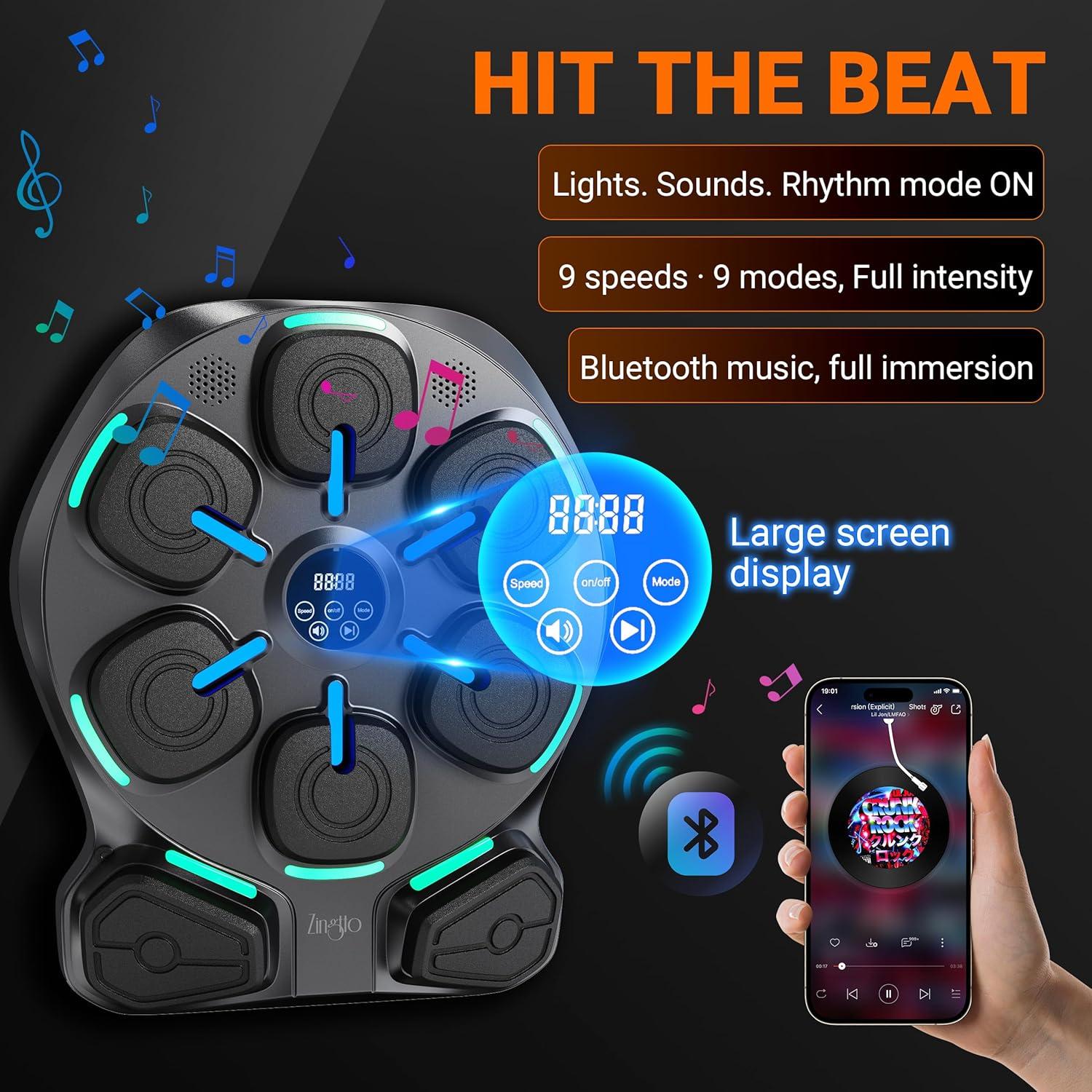 Máquina de Boxeo Musical Zingtto BOX0173 con Guantes