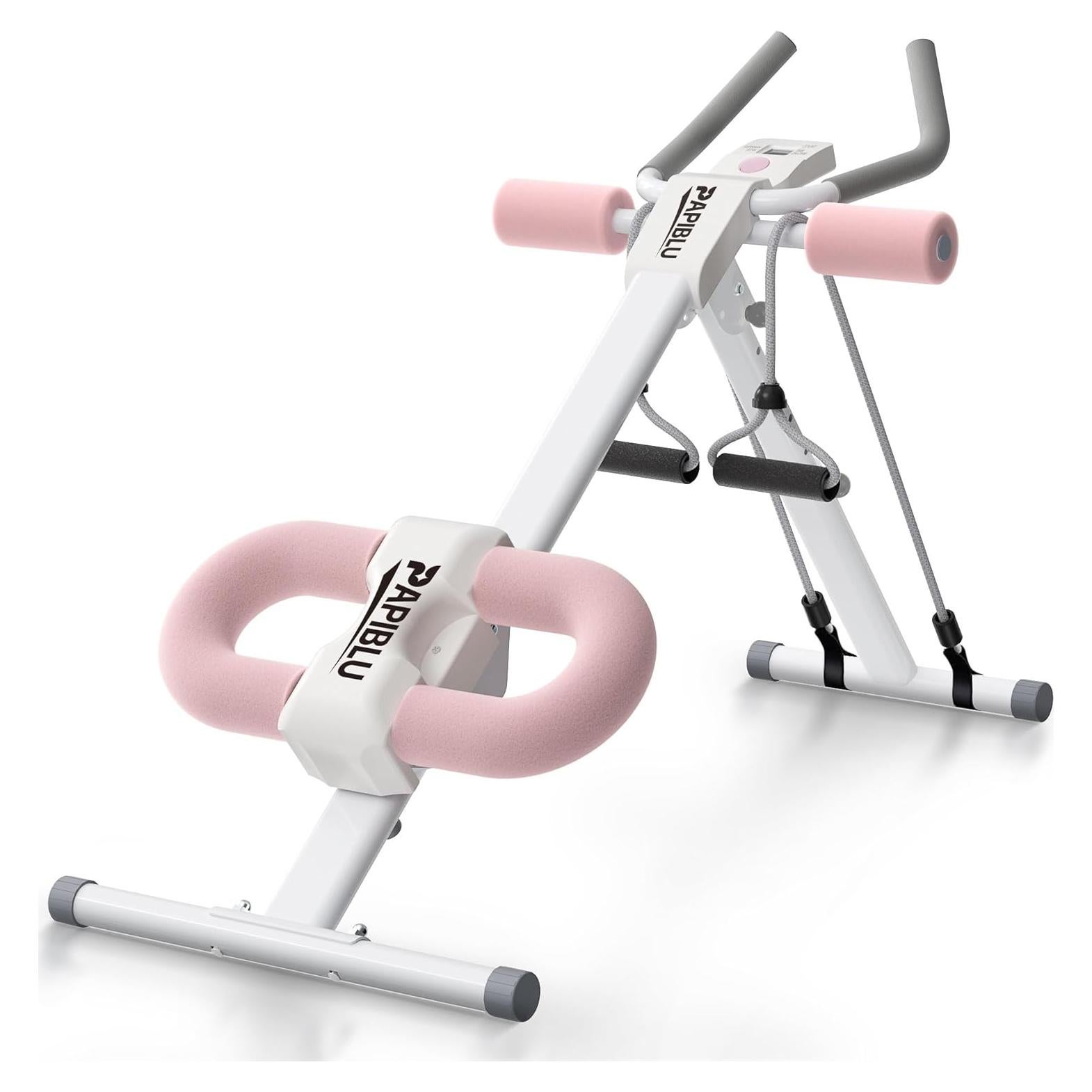 Entrenador Abdominal Ajustable PAPIBLU - Equipo Plegable Rosa