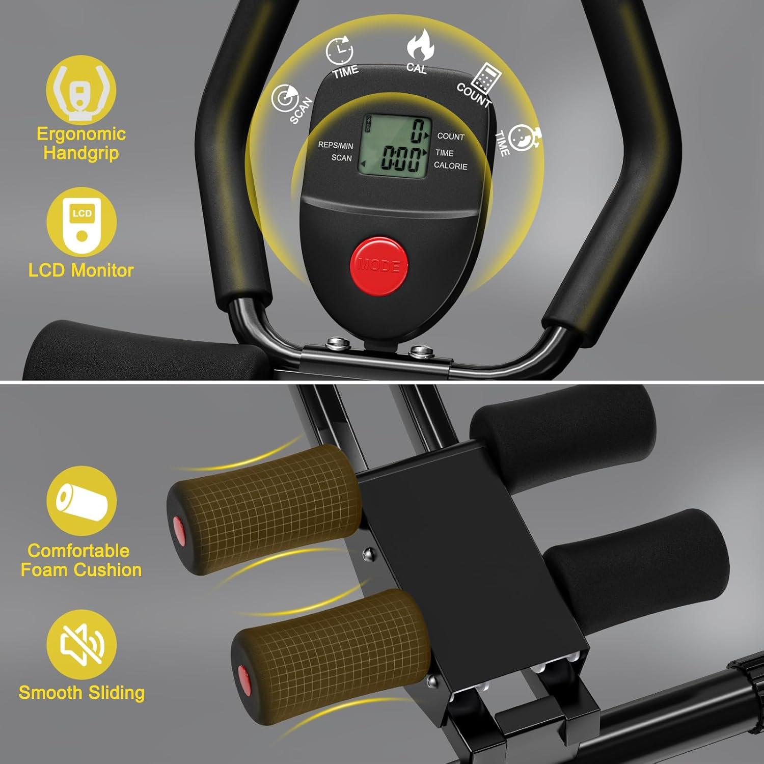 Máquina de Abdominales PINJAT Ajustable para Ejercicio en Casa