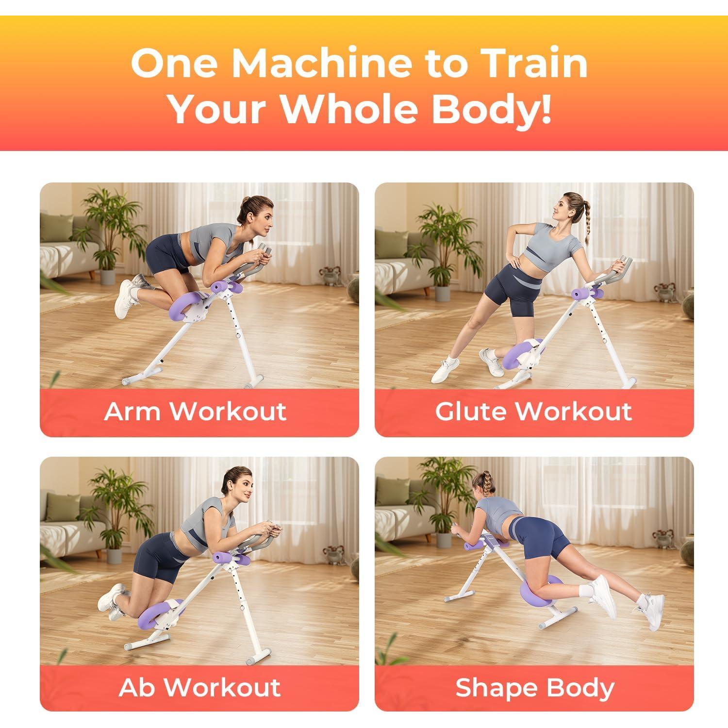 Máquina de Abdominales OWLSKY Ajustable Plegable con Pantalla LCD