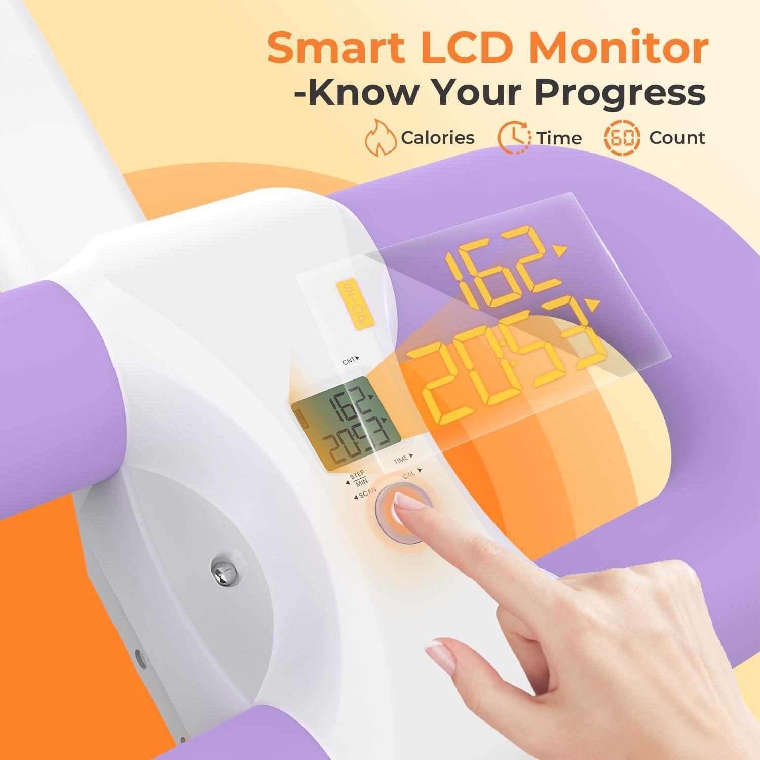 Máquina de Abdominales OWLSKY Ajustable Plegable con Pantalla LCD