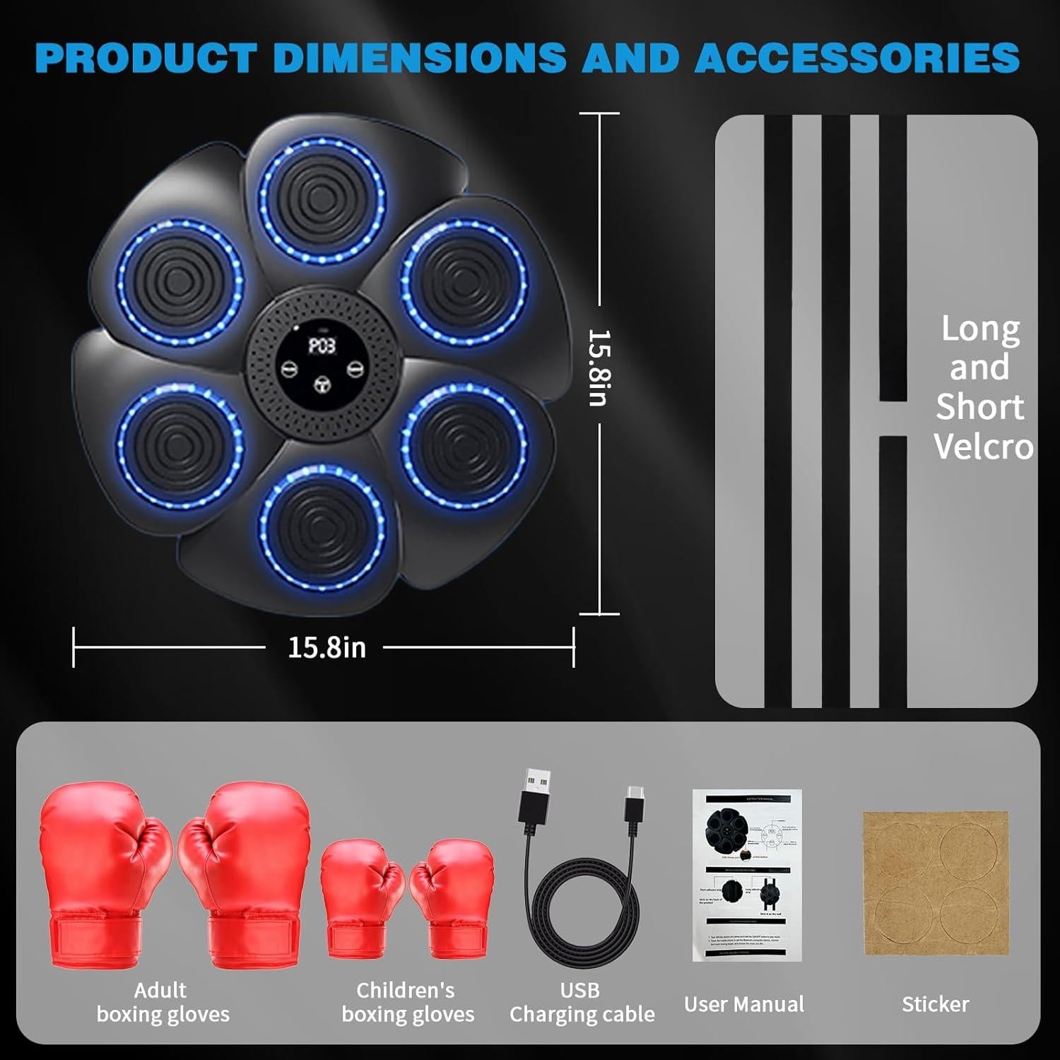Máquina de Boxeo Musical Tiny Pets QJB-01 con Pantalla Táctil