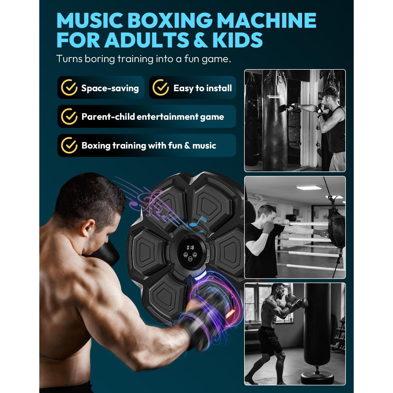 Máquina de Boxeo Musical FUNWICT DCEH001 con Guantes y Bluetooth