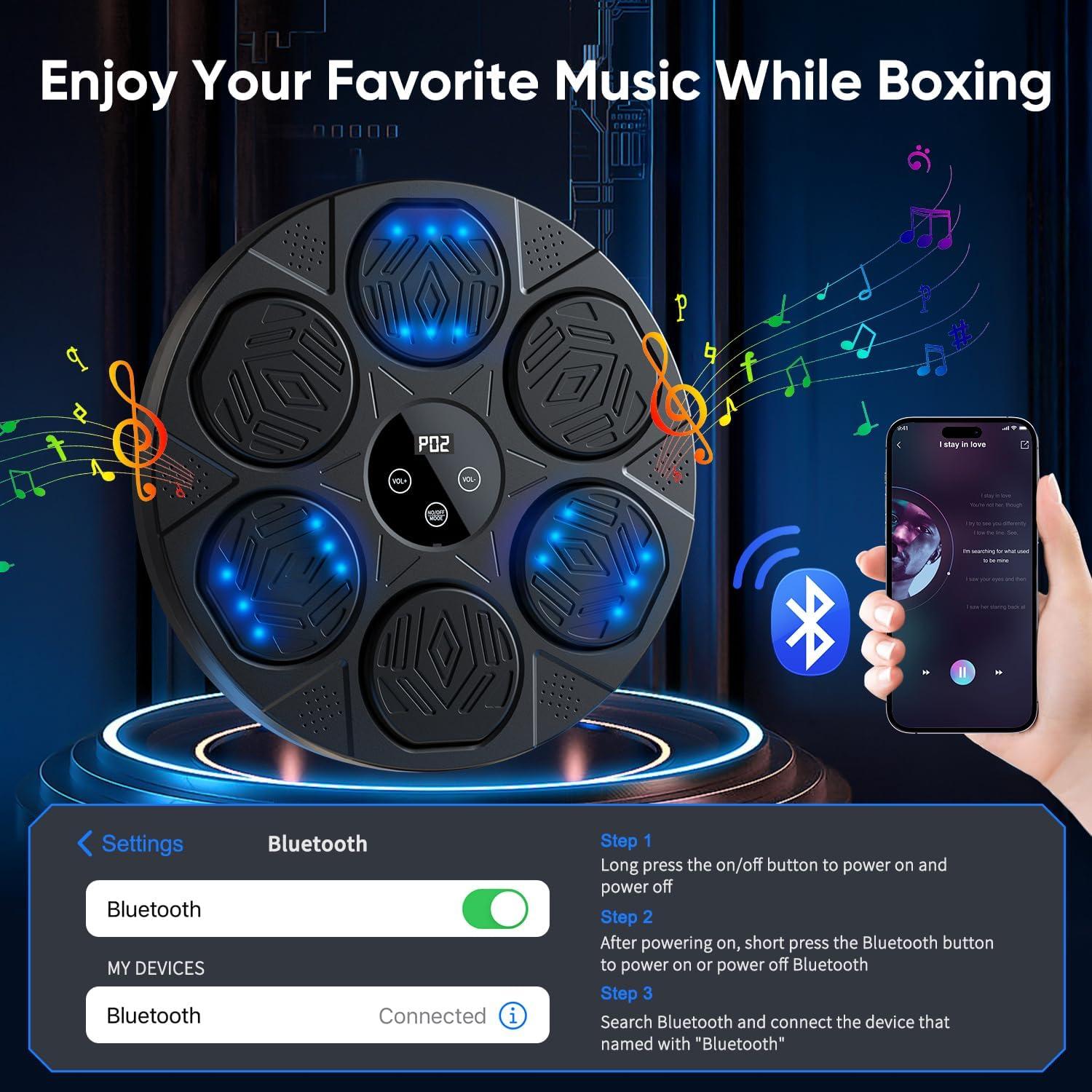 Máquina de Boxeo Musical Meseto QJB-55 con Bluetooth y Guantes