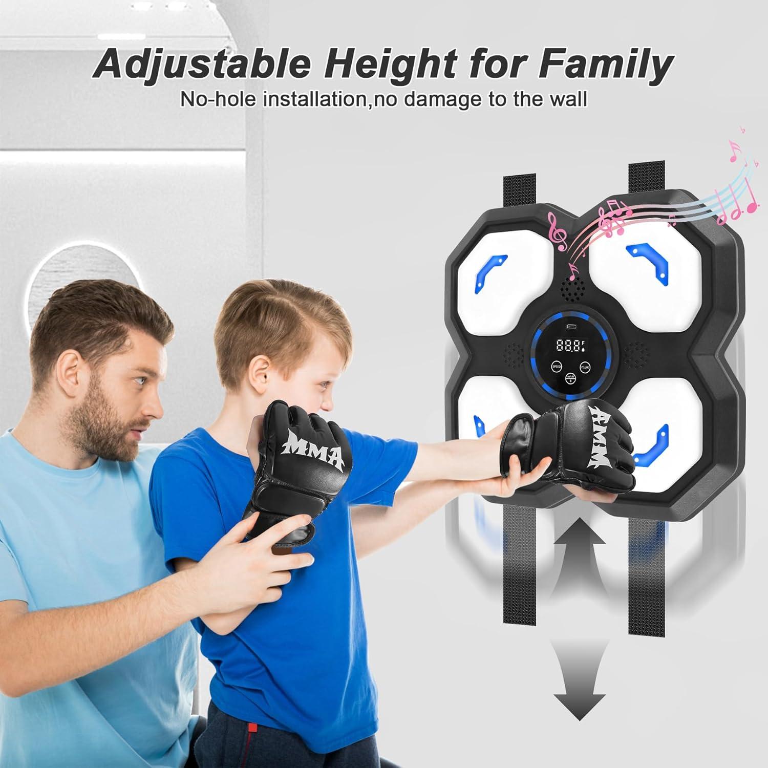 Máquina de Boxeo Musical SPOXING con Guantes, Ajustable y Bluetooth