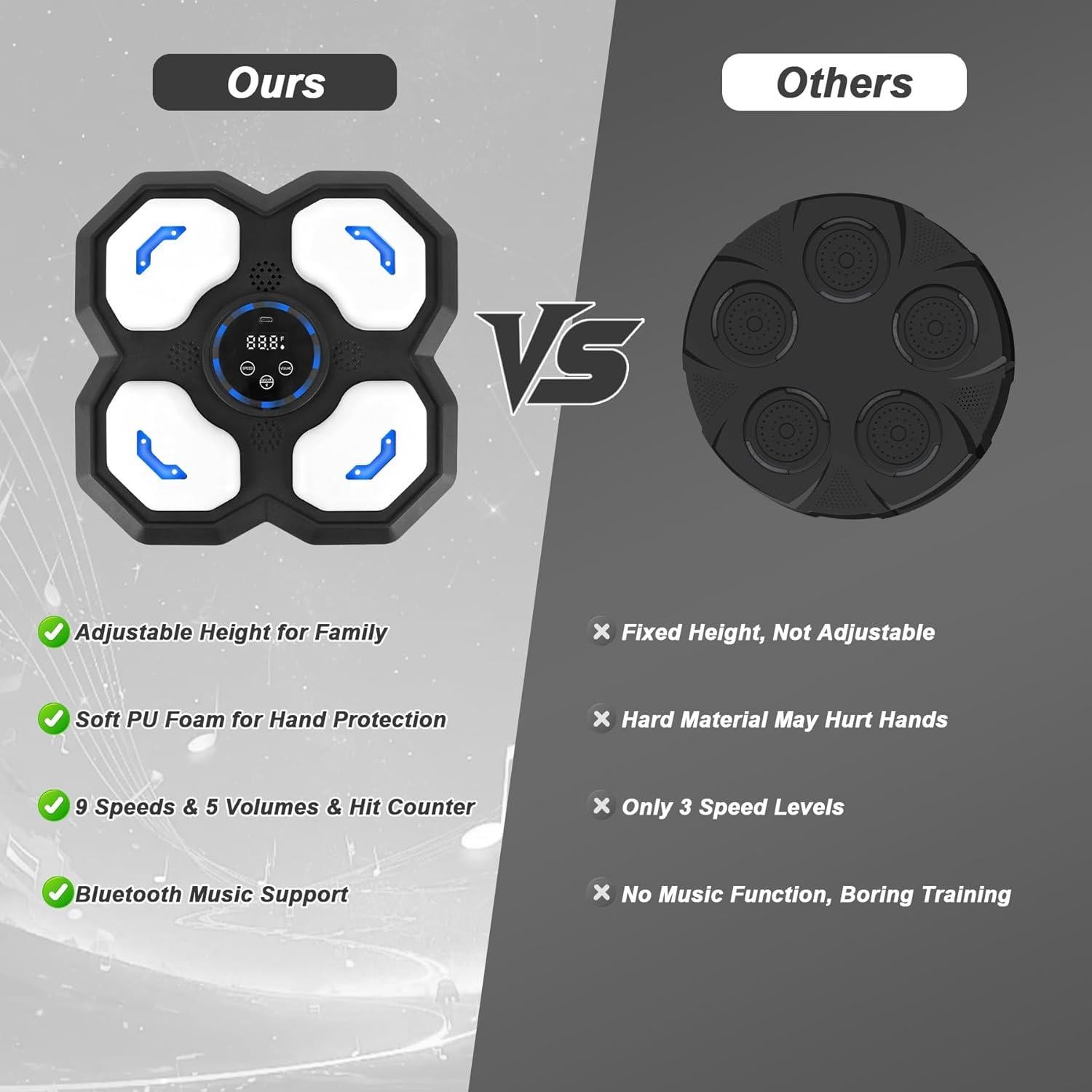 Máquina de Boxeo Musical SPOXING con Guantes, Ajustable y Bluetooth