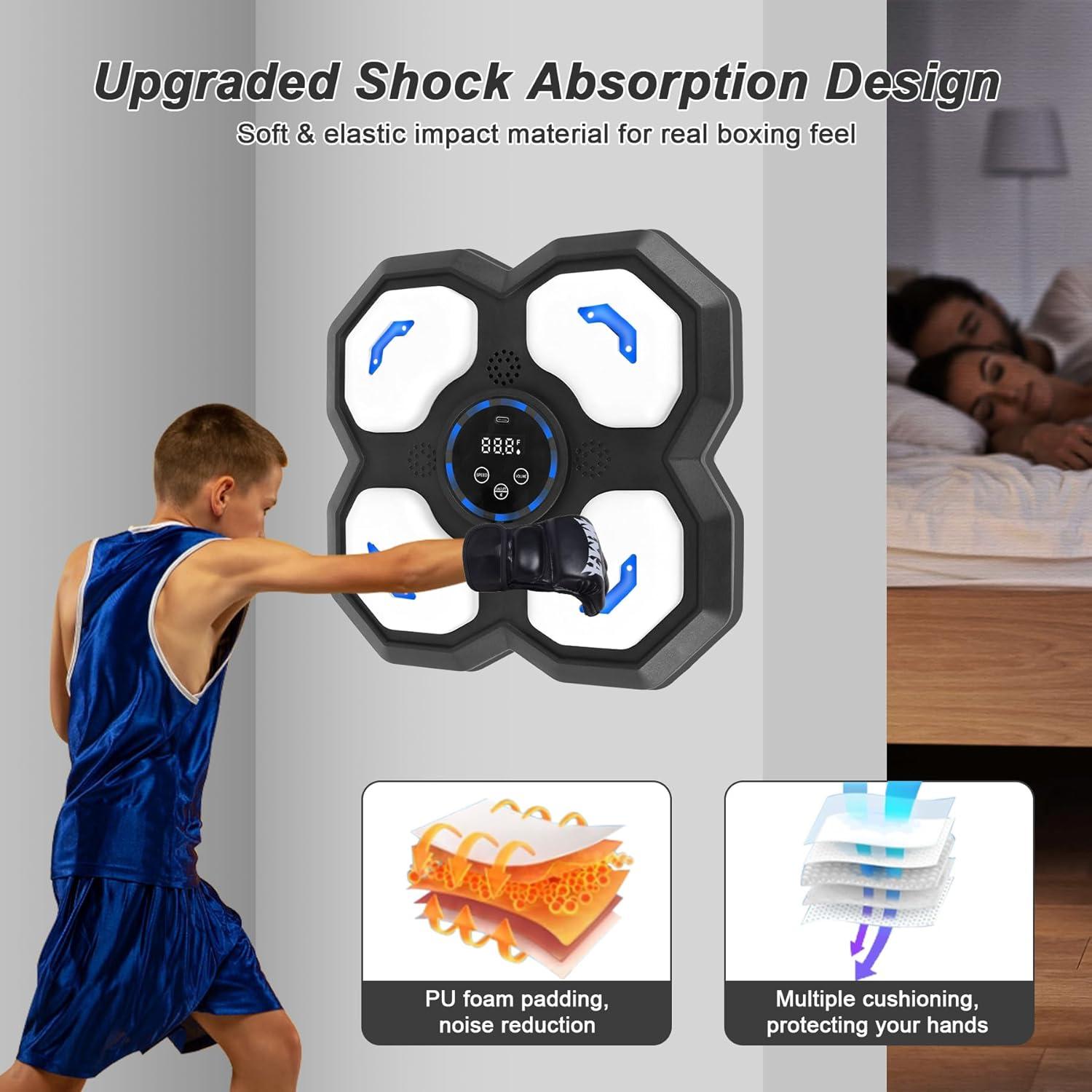 Máquina de Boxeo Musical SPOXING con Guantes, Ajustable y Bluetooth