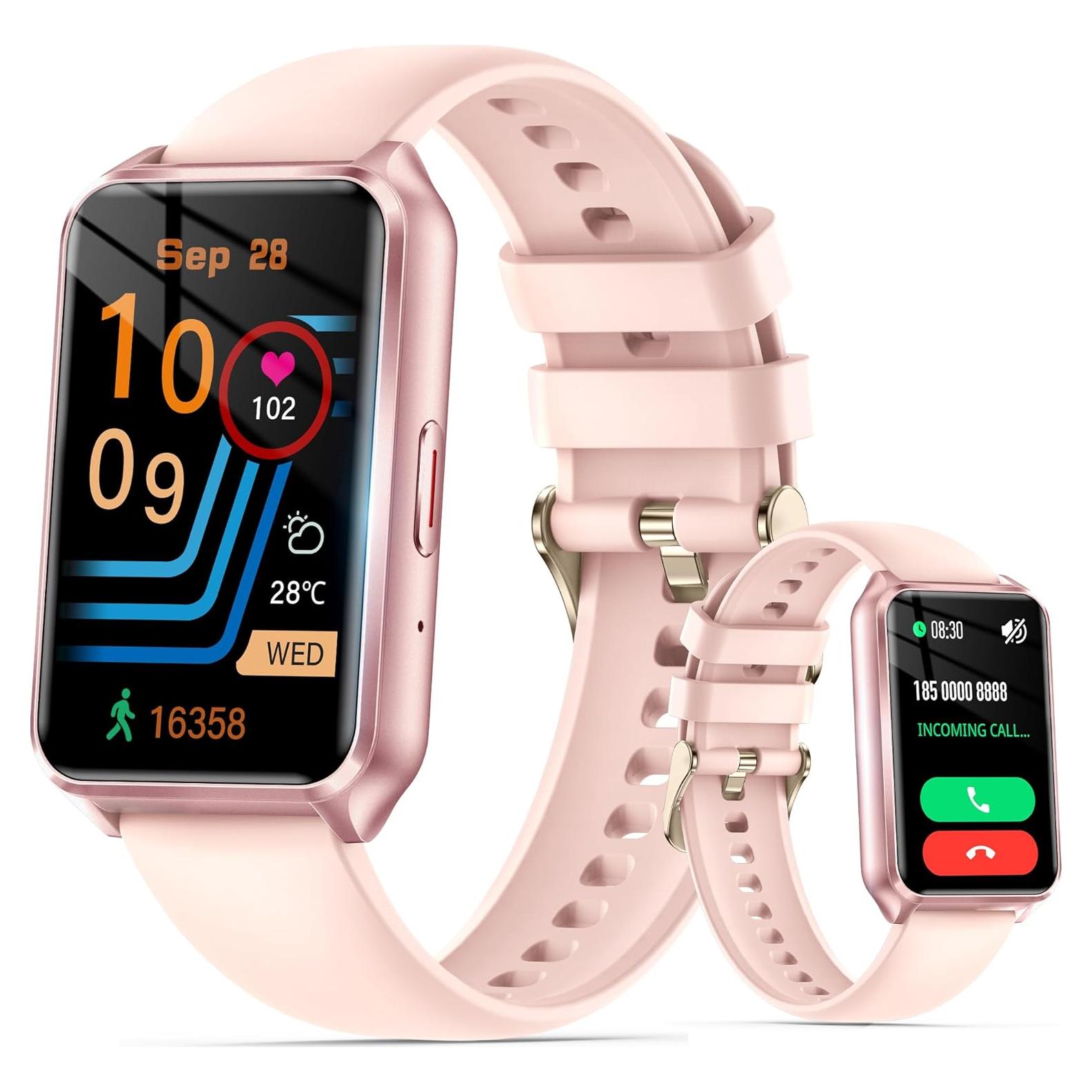 Reloj Inteligente GLPYR H37 Rosa con Monitoreo de Salud IP68