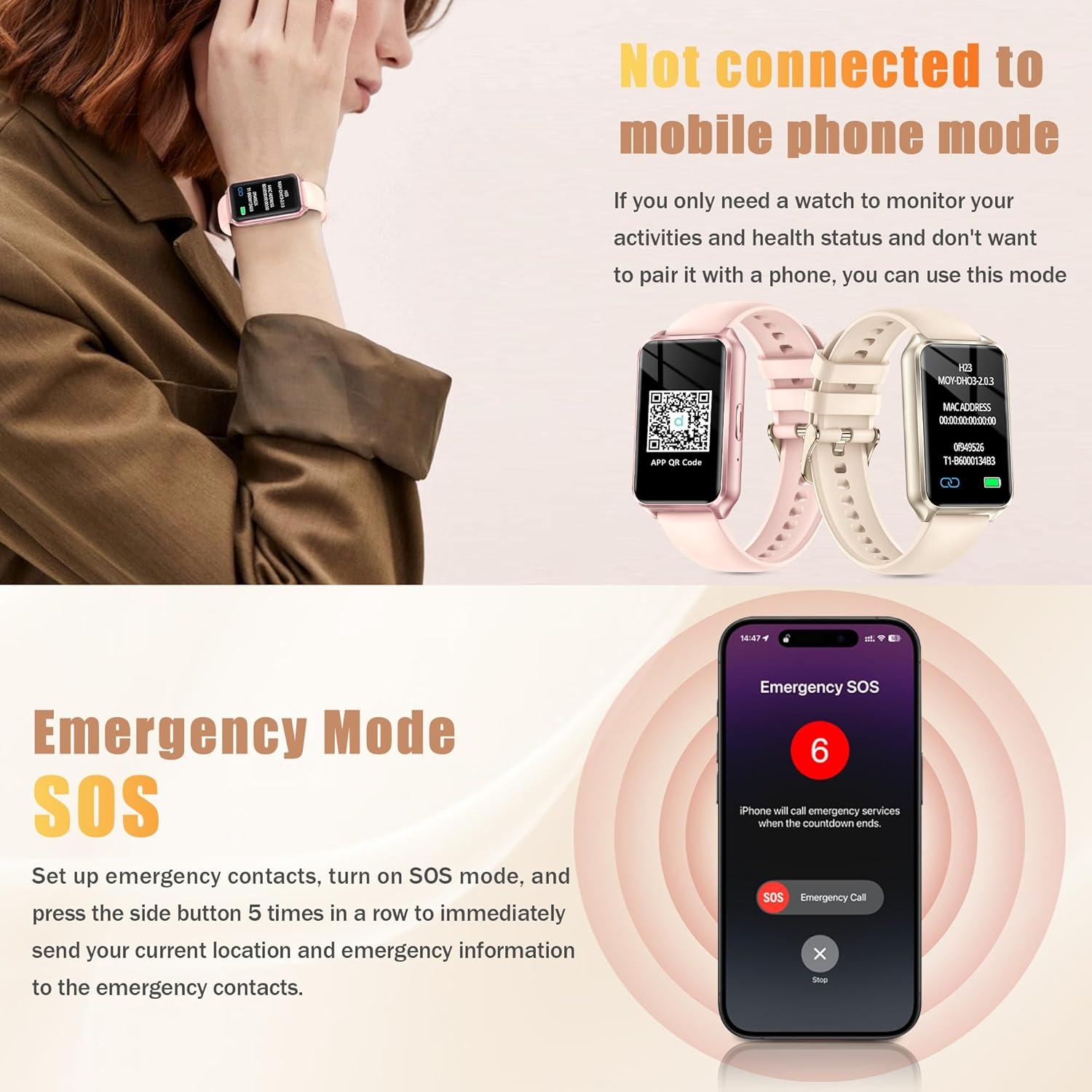 Reloj Inteligente GLPYR H37 Rosa con Monitoreo de Salud IP68