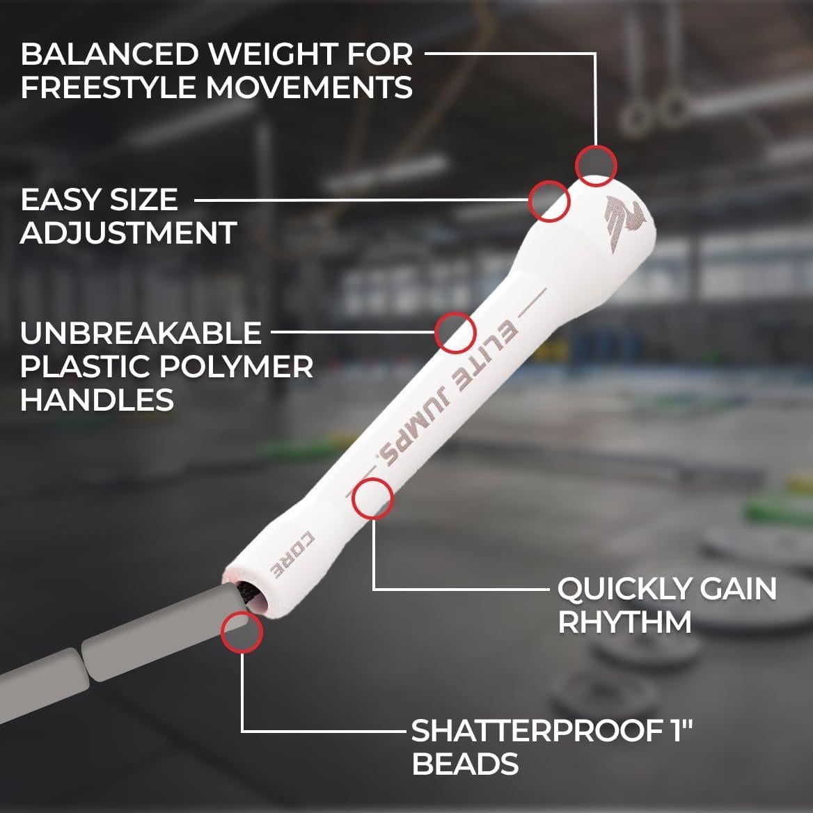 Cuerda de Salto Beads Core Elite Jumps 3.05 m para Fitness