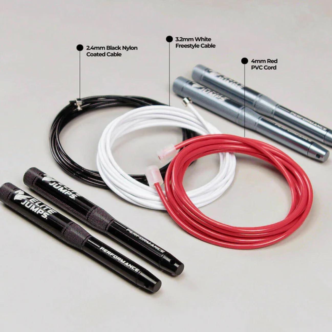 Cuerda de Saltar Elite Jumps Plata 3 Cables Ajustables 321 cm