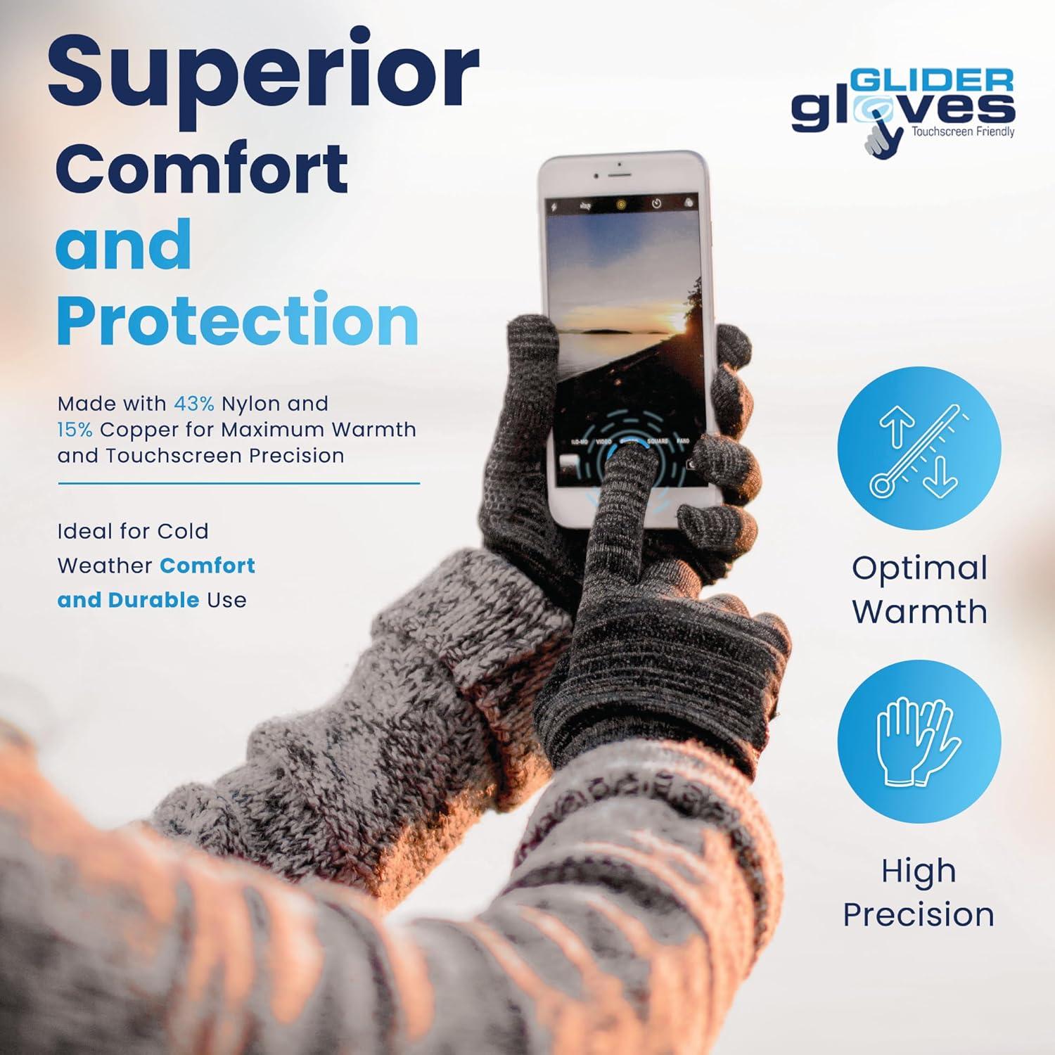 Guantes Táctiles Glider para Invierno - Antideslizantes, Grande