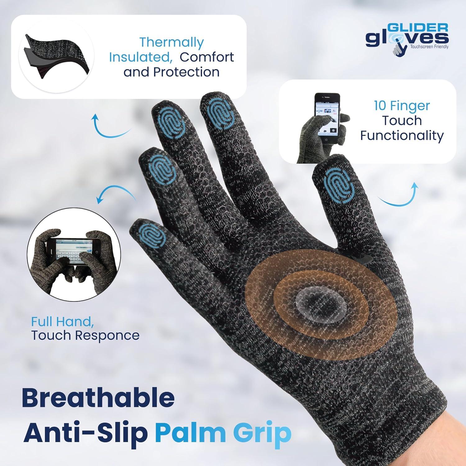 Guantes Táctiles Glider para Invierno - Antideslizantes, Grande